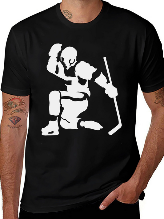 Hockey Player Celebration Black T-Shirt