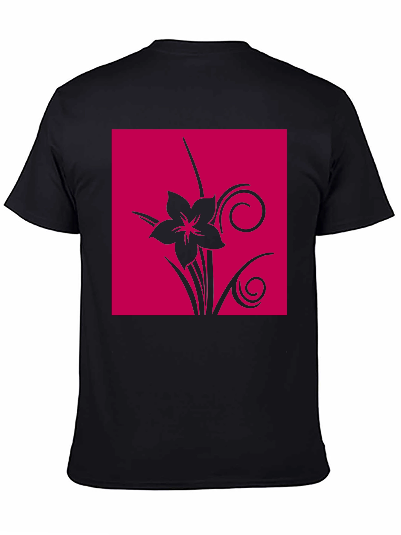 Floral Graphic Print Tee - Black
