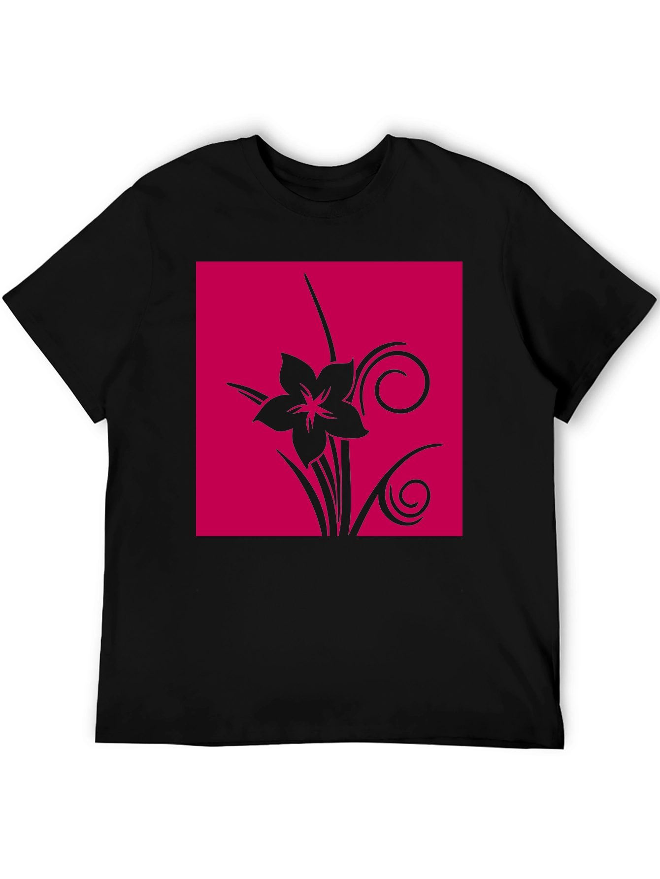 Floral Graphic Print Tee - Black