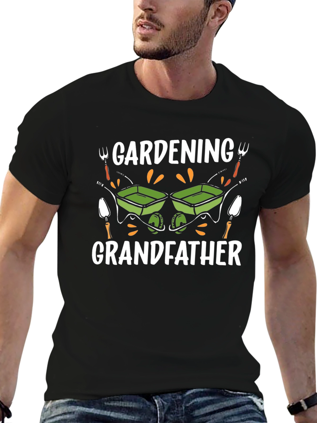 Gardening Grandfather T-Shirt - Black