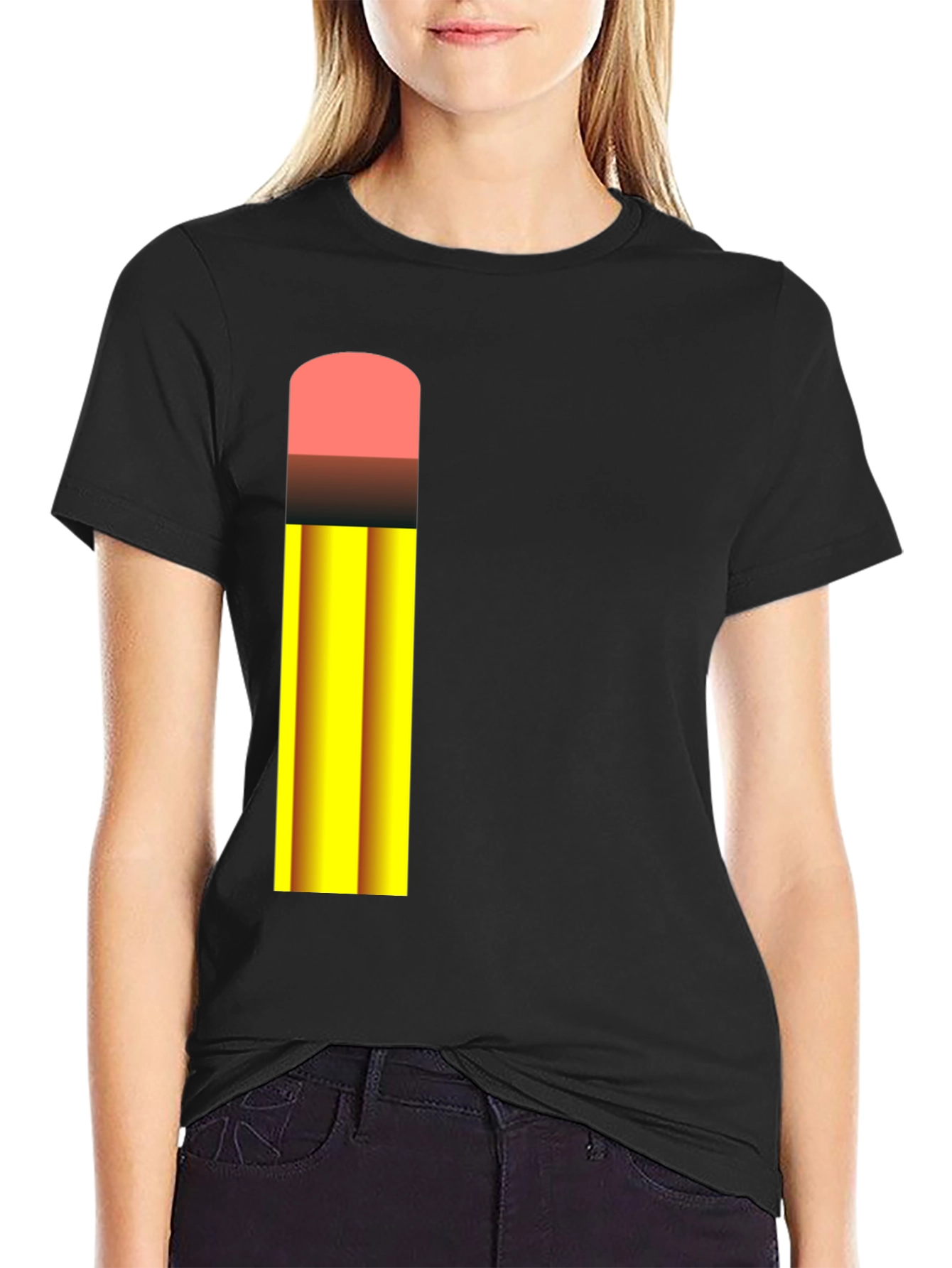 Pencil Graphic Black T-Shirt