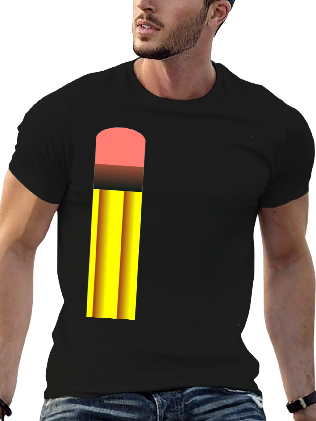 Pencil Graphic Black T-Shirt