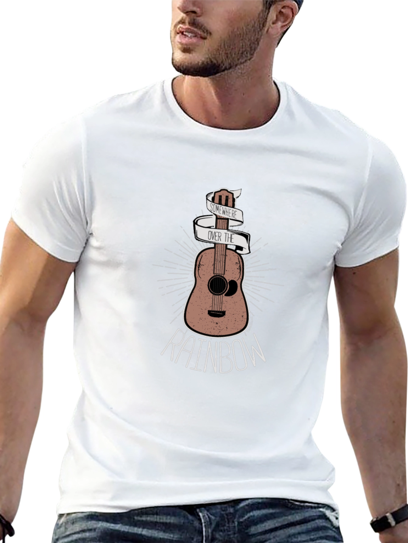 Guitar Over the Rainbow Graphic Tee