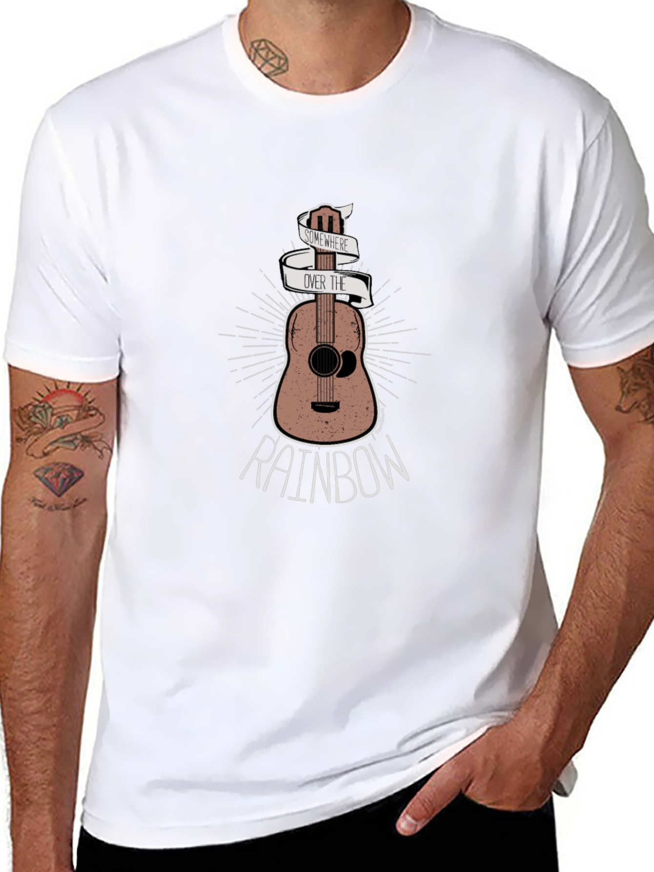 Guitar Over the Rainbow Graphic Tee