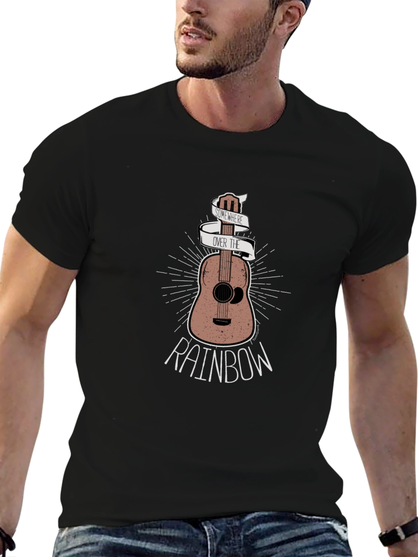 Guitar Over the Rainbow Graphic Tee
