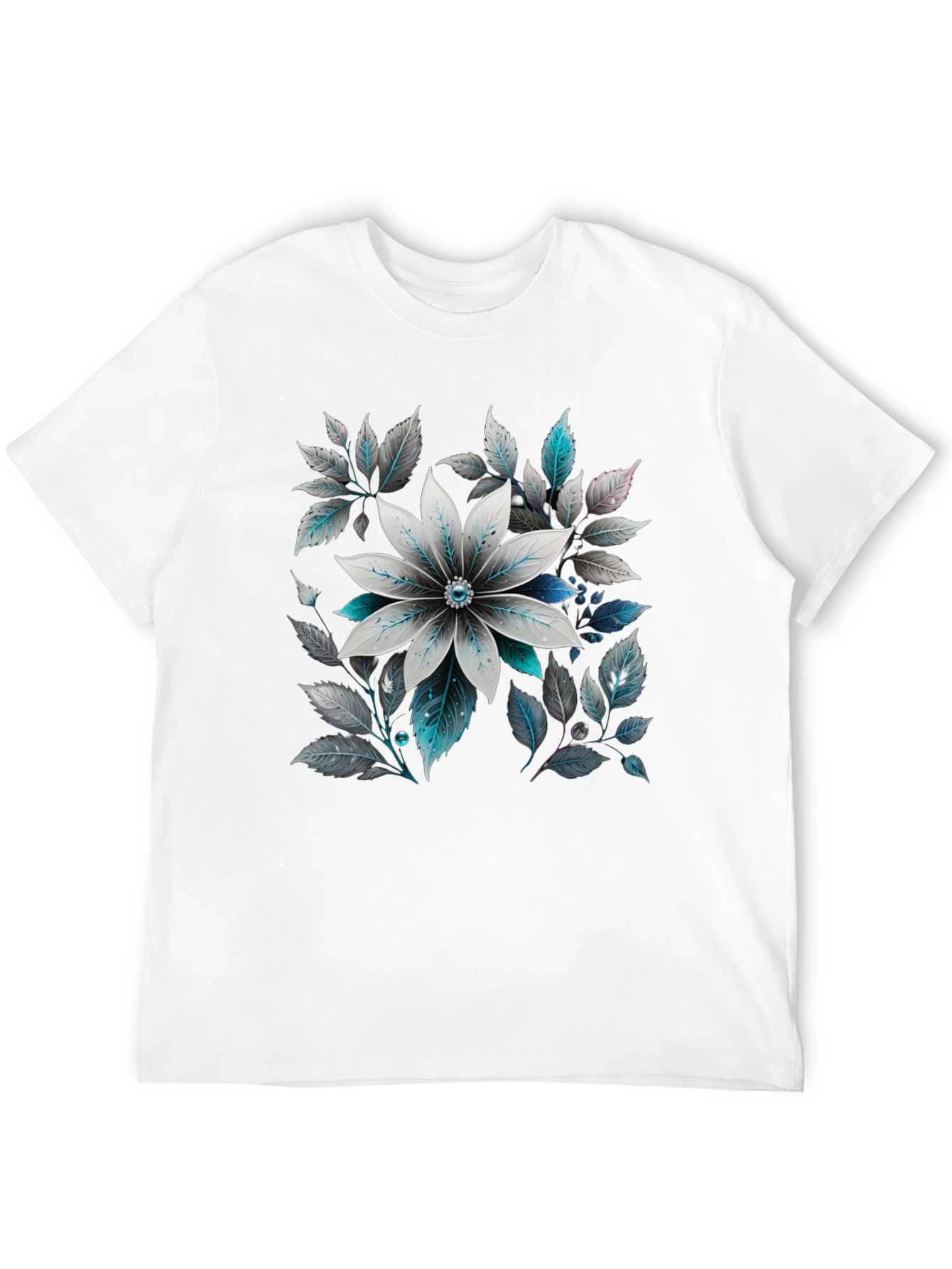 Floral Graphic Tee - Black Cotton Blend