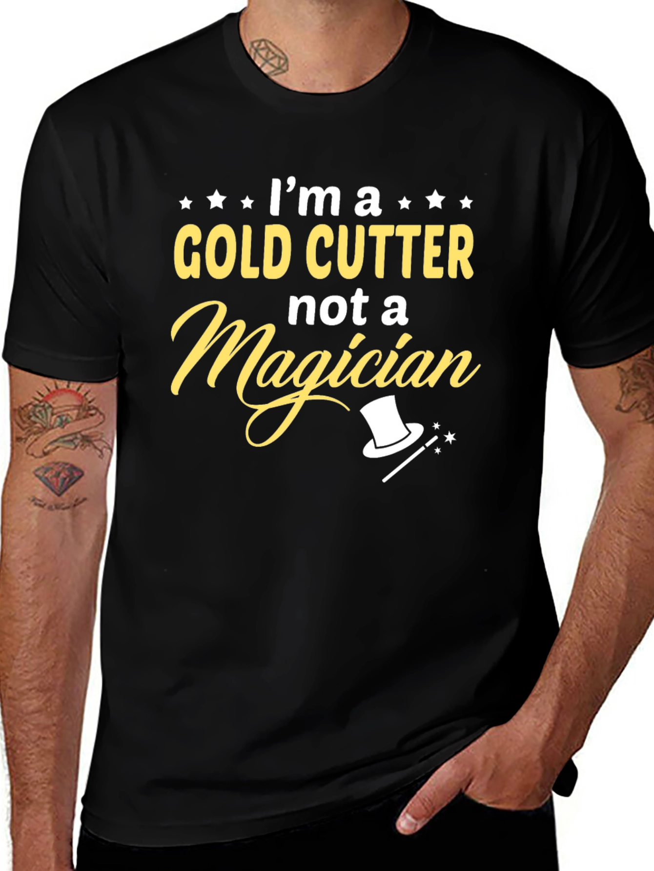 Gold Cutter Not A Magician Graphic T-Shirt