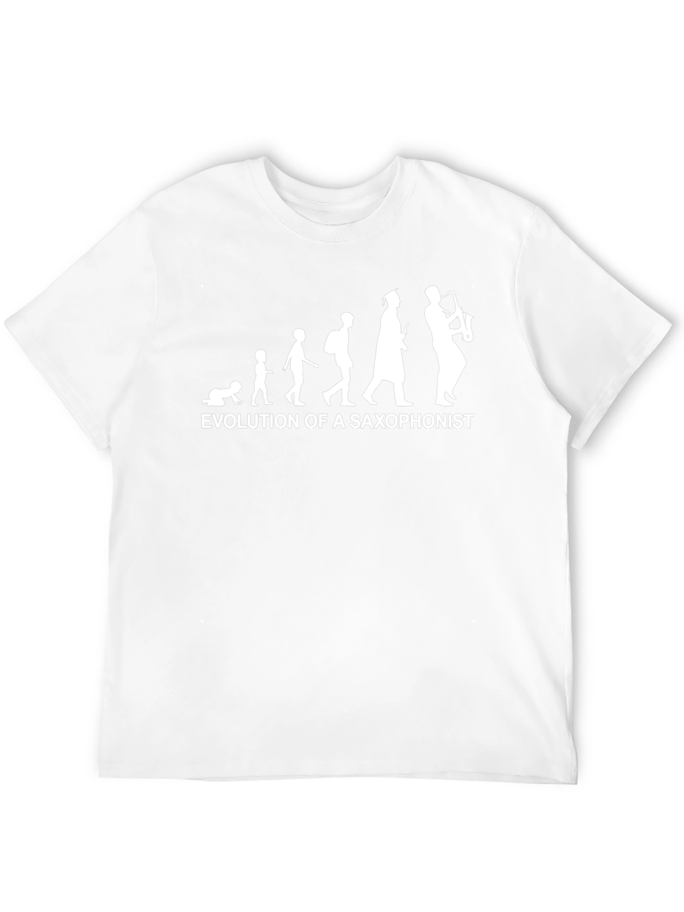 Evolution of Saxophonist Black Cotton T-Shirt