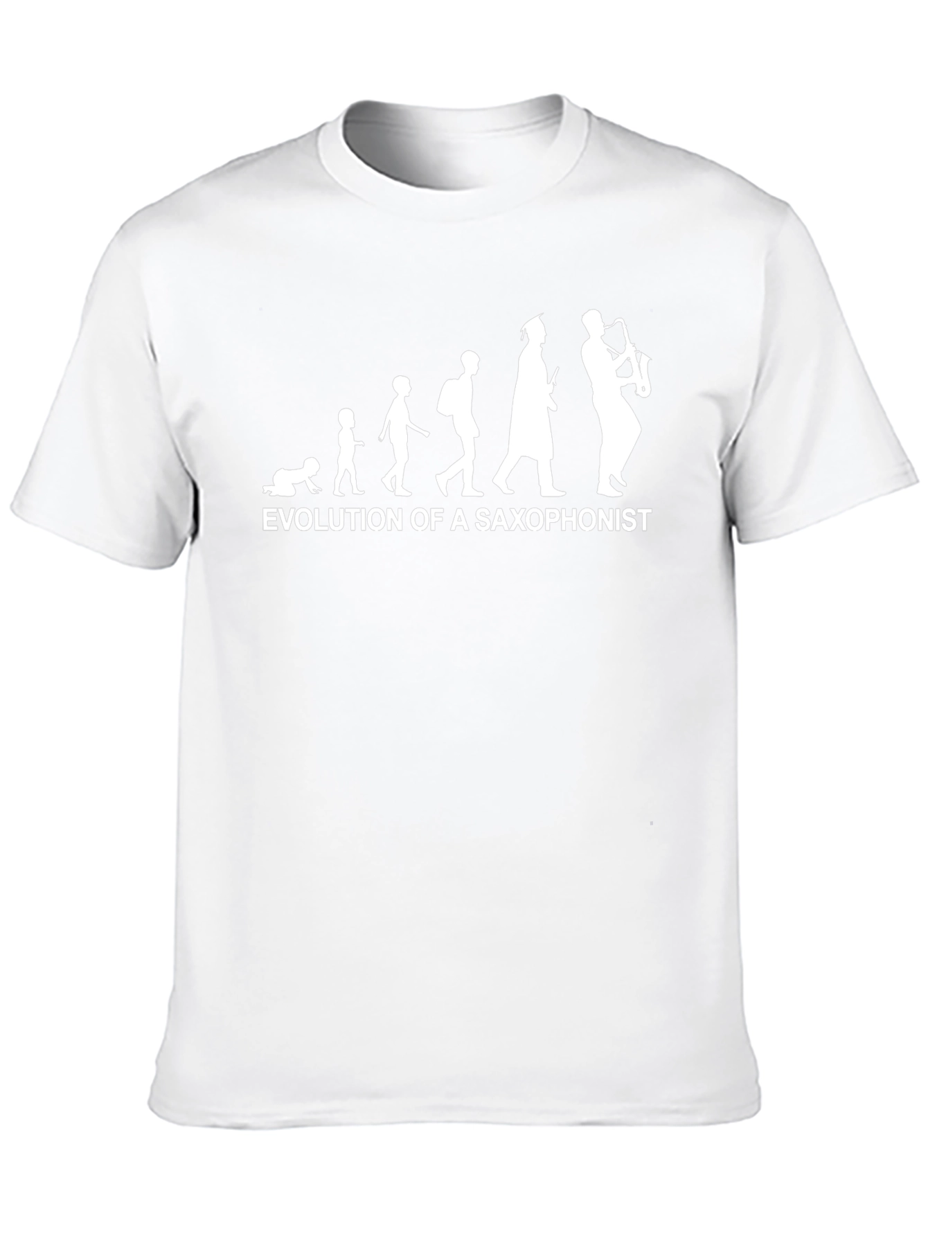 Evolution of Saxophonist Black Cotton T-Shirt