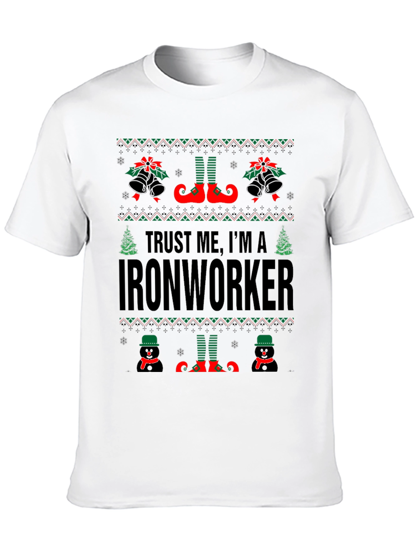 Ironworker Ugly Christmas Sweater T-Shirt