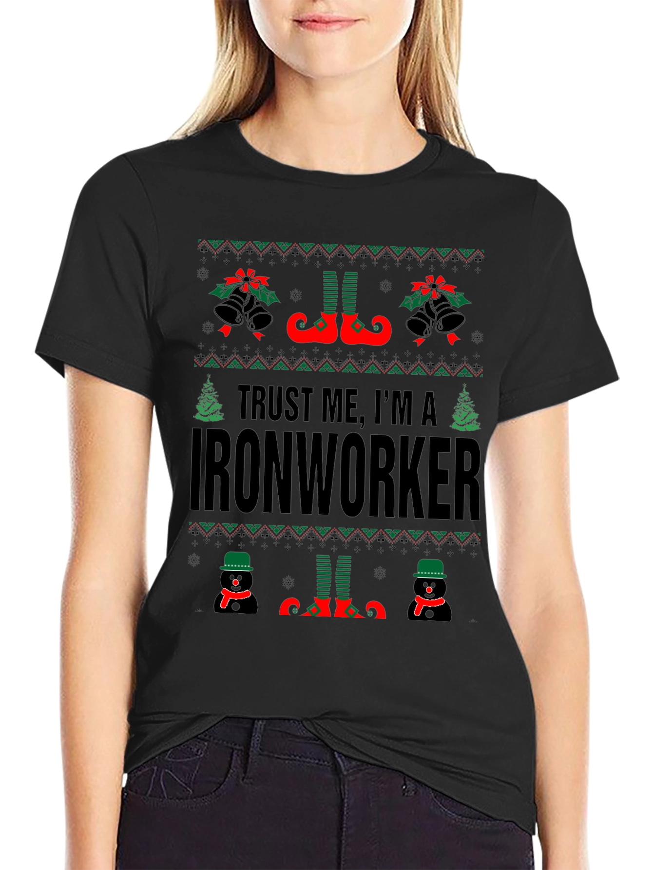 Ironworker Ugly Christmas Sweater T-Shirt