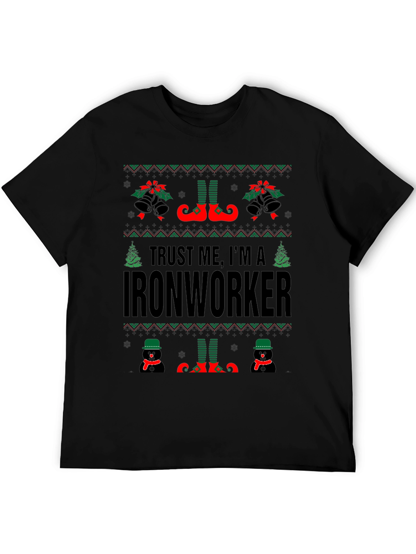 Ironworker Ugly Christmas Sweater T-Shirt