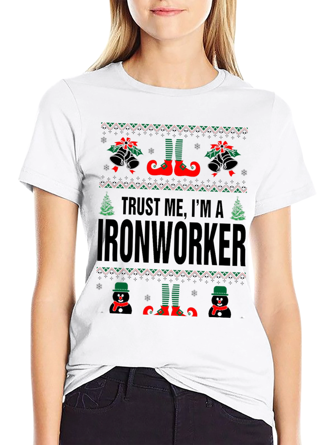 Ironworker Ugly Christmas Sweater T-Shirt