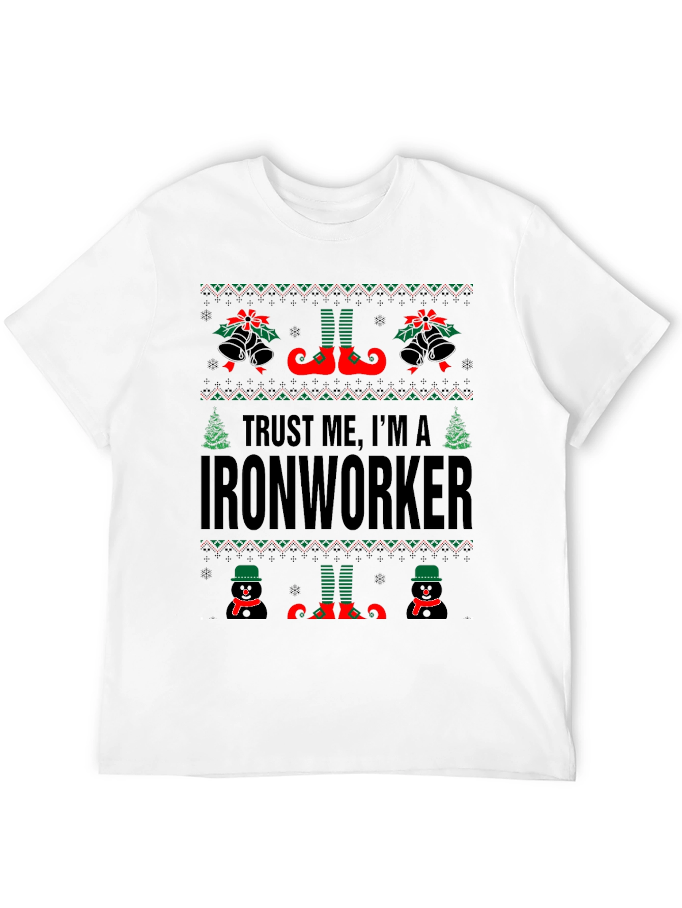 Ironworker Ugly Christmas Sweater T-Shirt