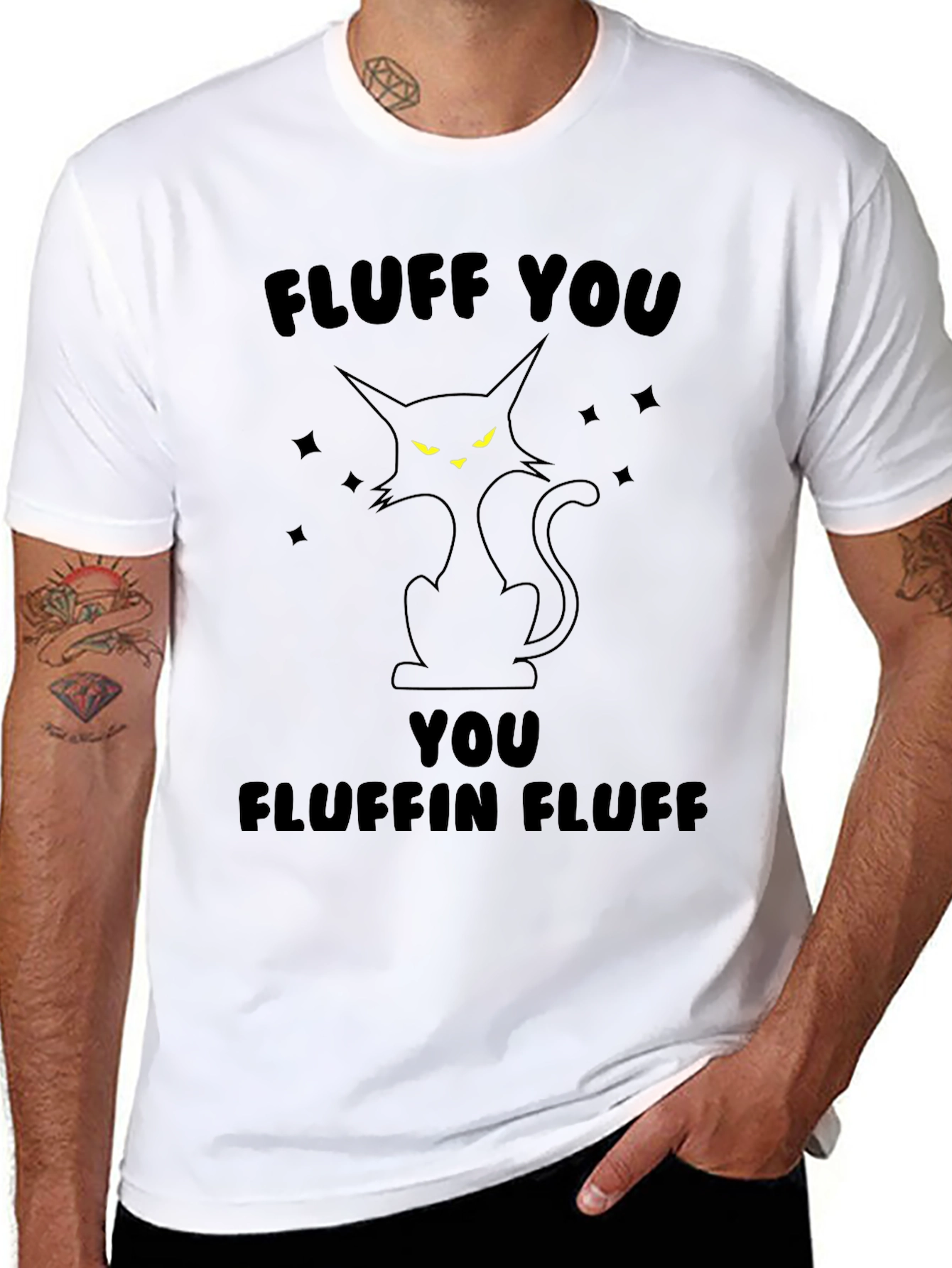Fluff You Fluffin Fluff Black Cat T-Shirt