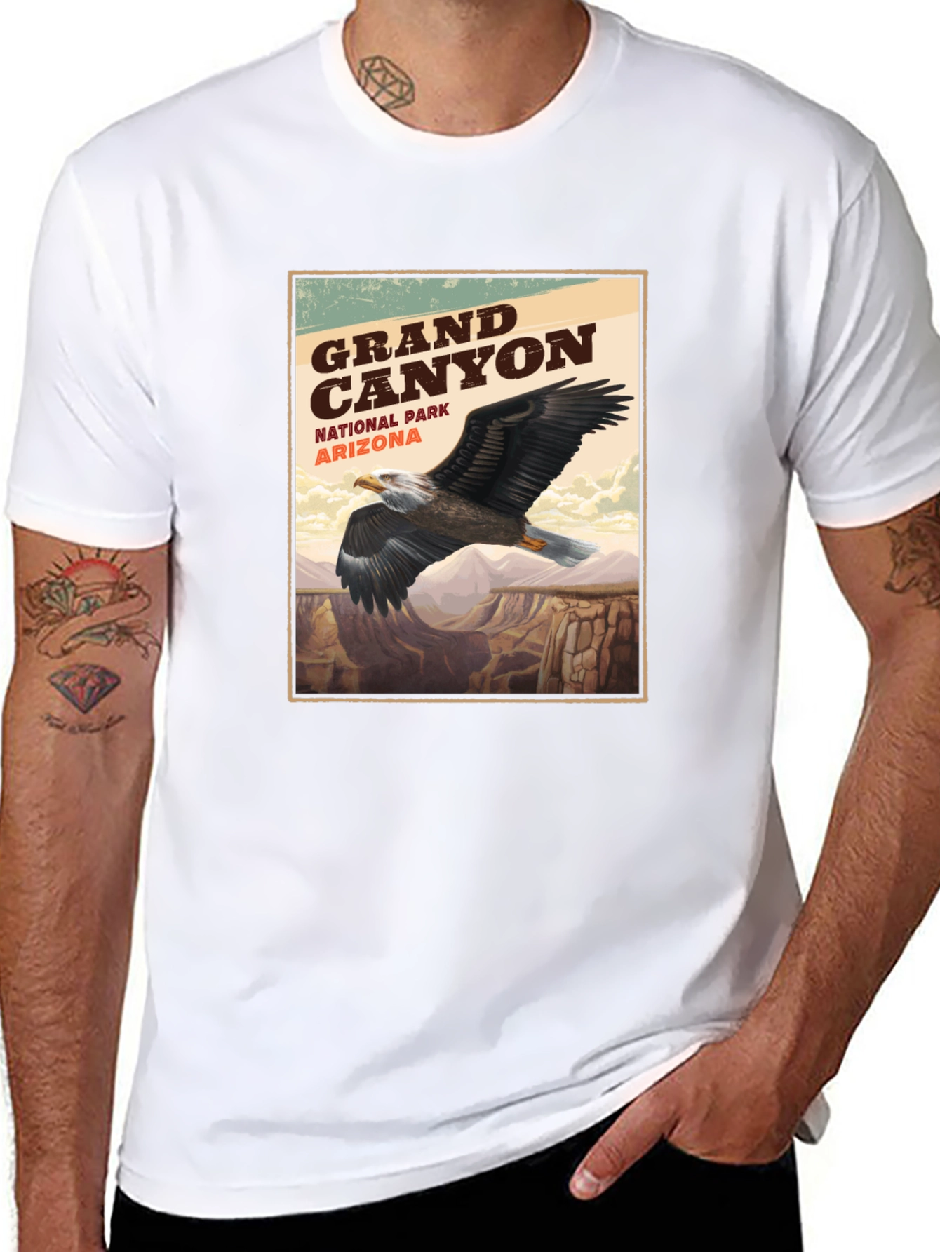Grand Canyon Eagle Graphic Tee - Nature Adventure Shirt