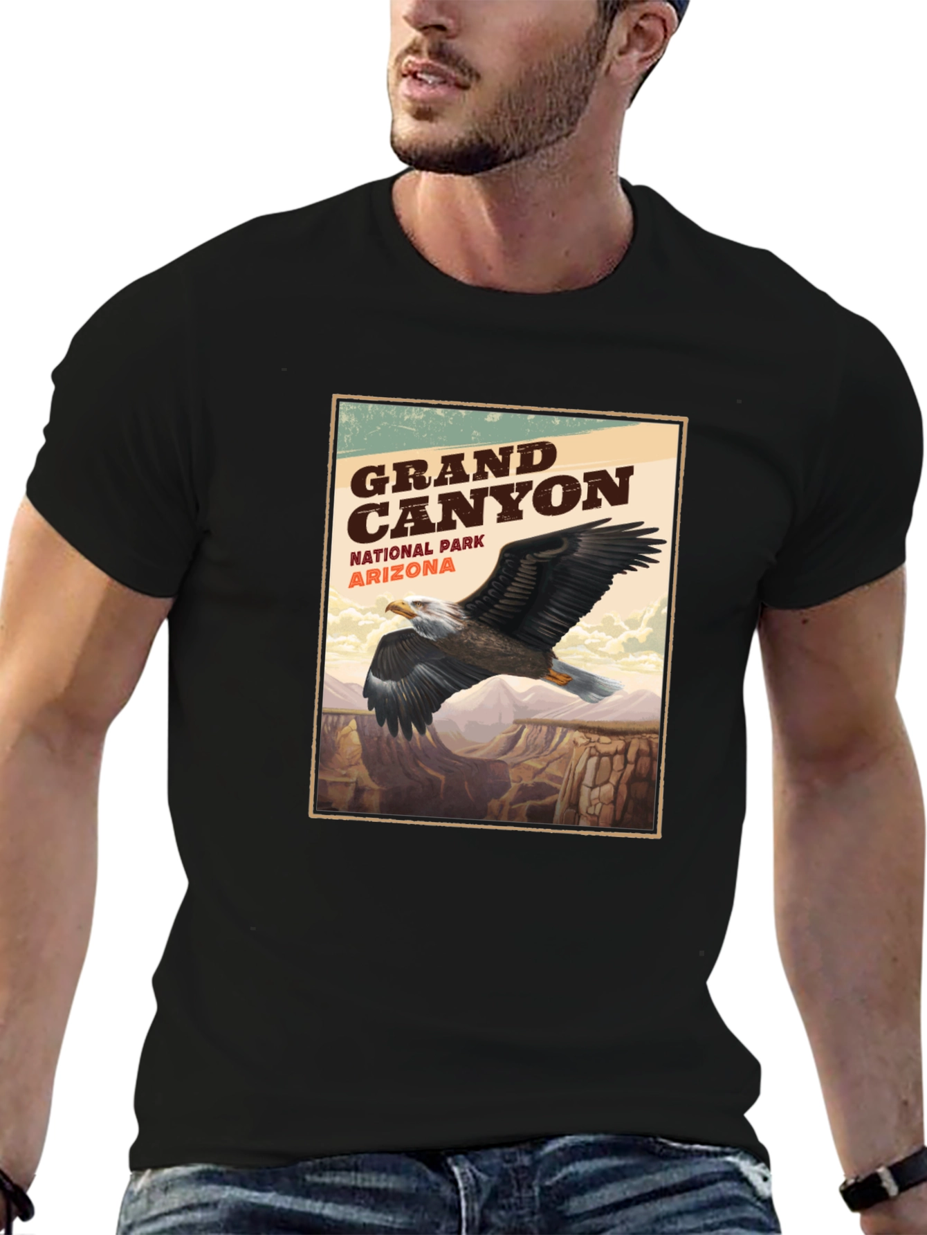 Grand Canyon Eagle Graphic Tee - Nature Adventure Shirt