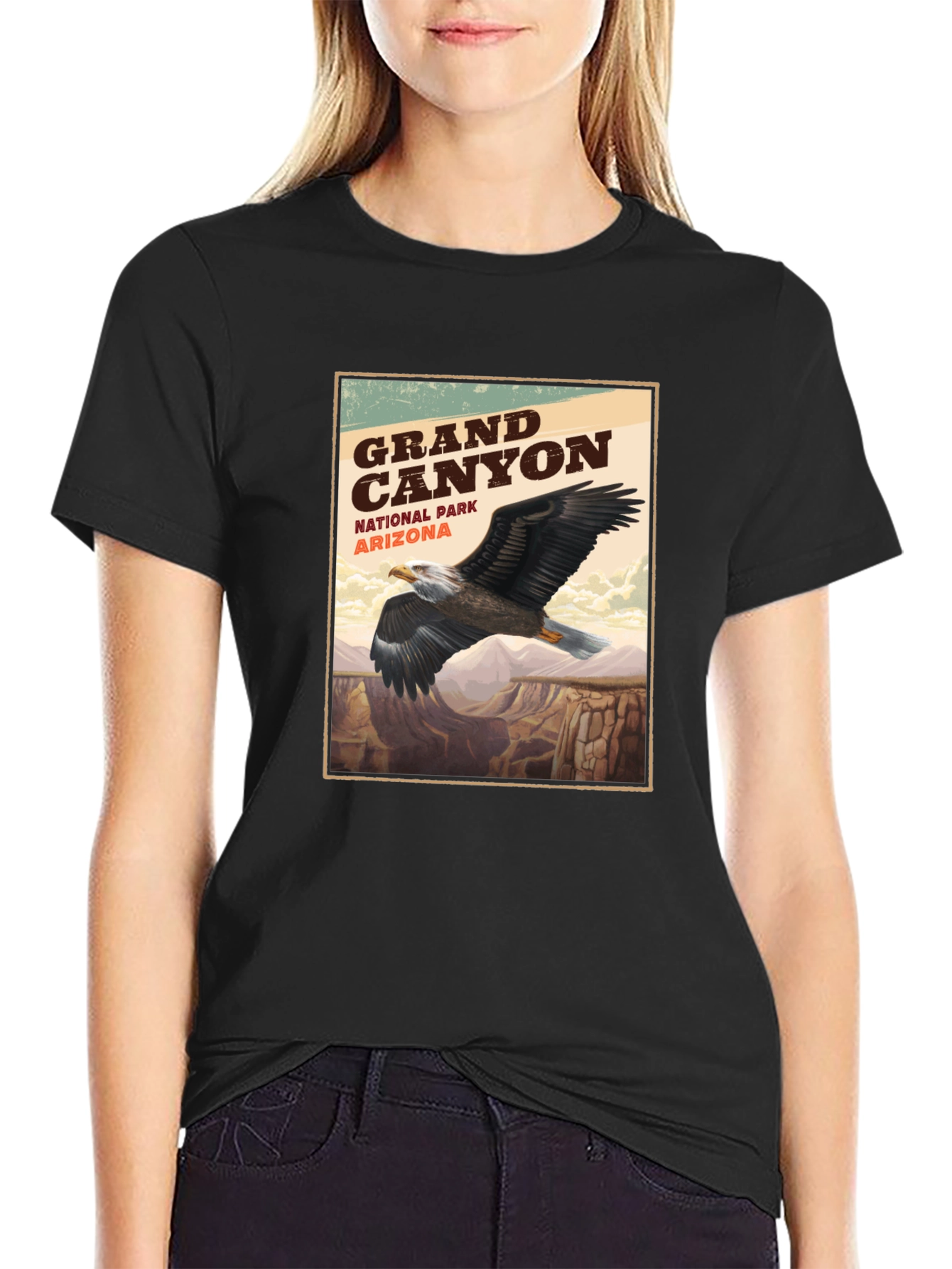 Grand Canyon Eagle Graphic Tee - Nature Adventure Shirt