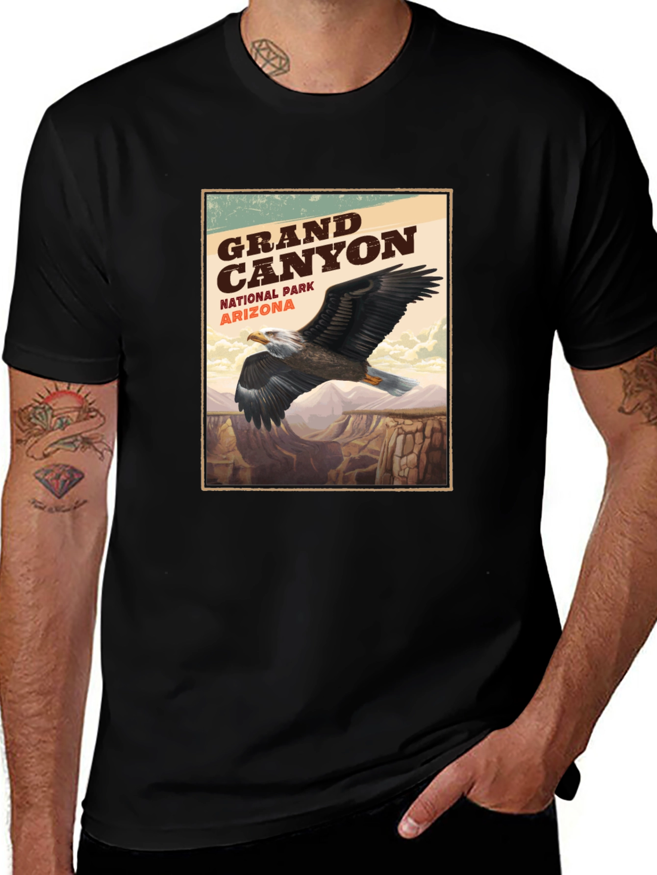 Grand Canyon Eagle Graphic Tee - Nature Adventure Shirt