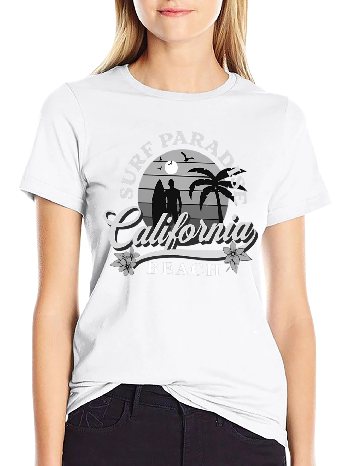 Surf Paradise California Beach Graphic T-Shirt