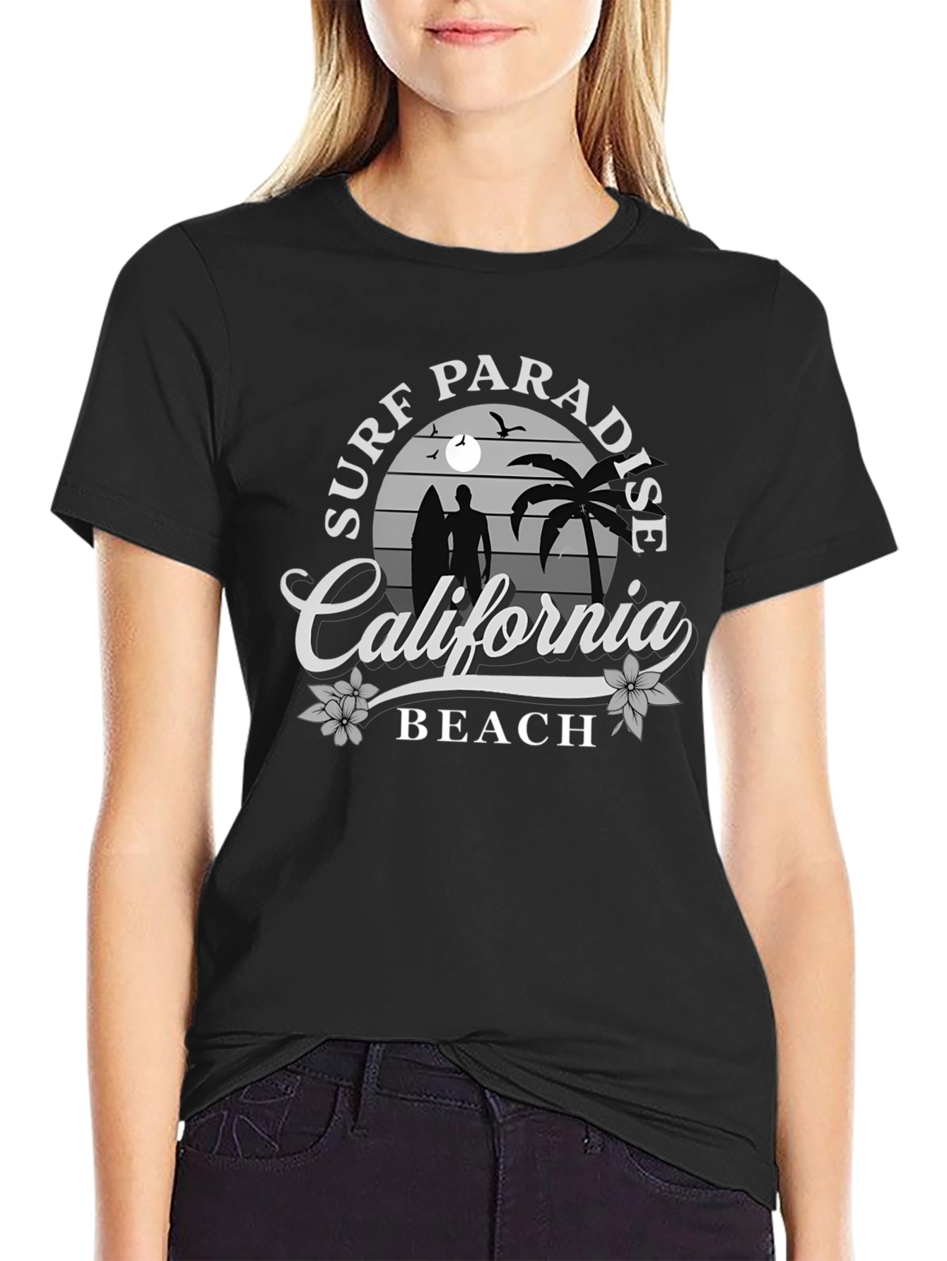 Surf Paradise California Beach Graphic T-Shirt