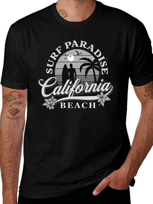 Surf Paradise California Beach Graphic T-Shirt