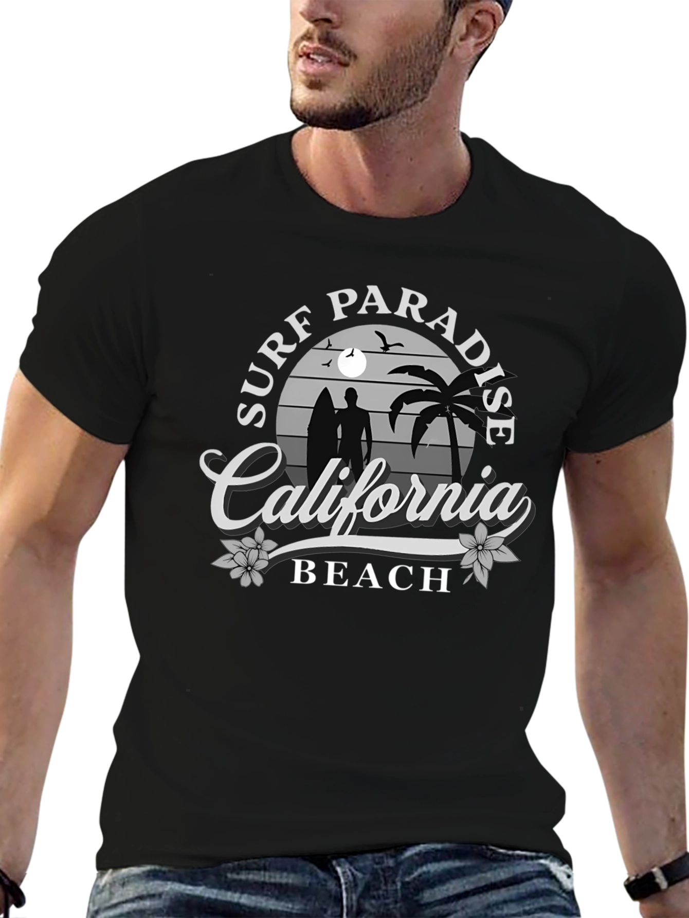 Surf Paradise California Beach Graphic T-Shirt