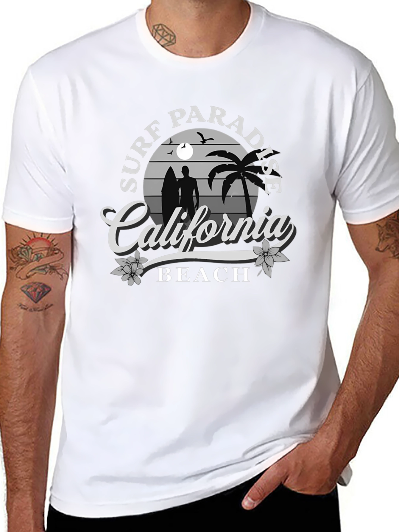 Surf Paradise California Beach Graphic T-Shirt