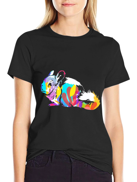 Vibrant Chinchilla Graphic Tee - Unique Animal Art