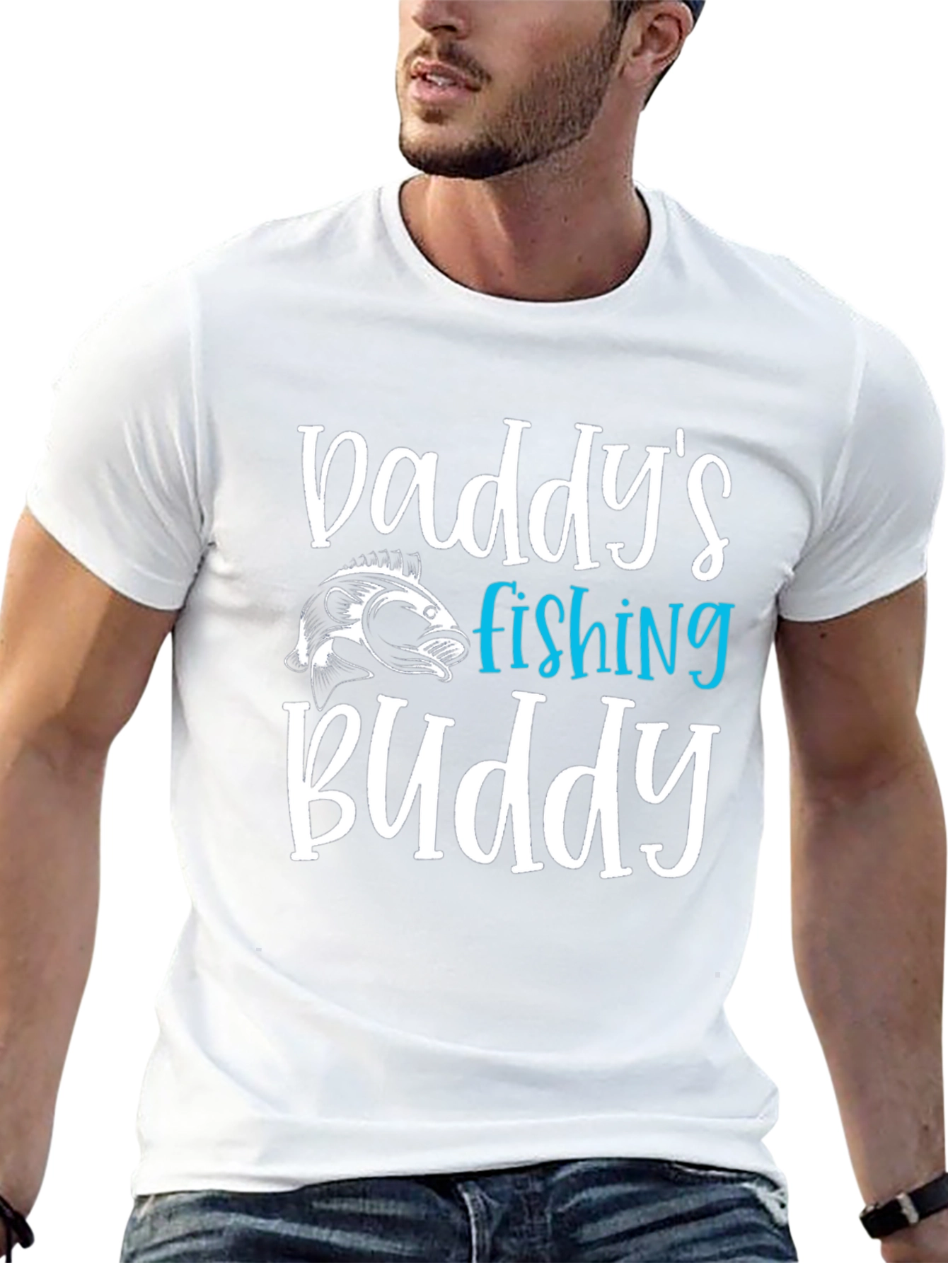 Daddys Fishing Buddy Black Graphic Tee