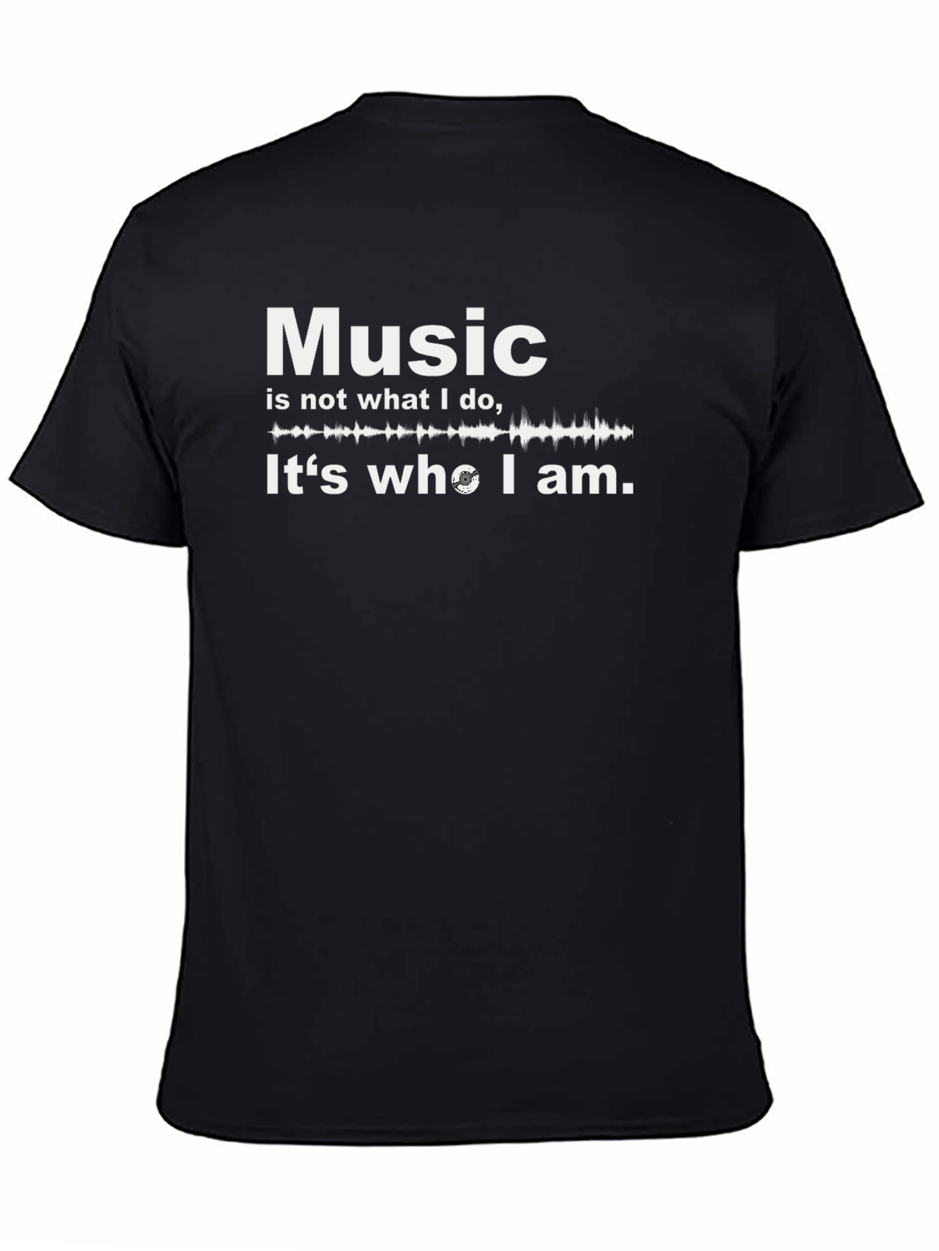 Music Is Who I Am Black Graphic Tee