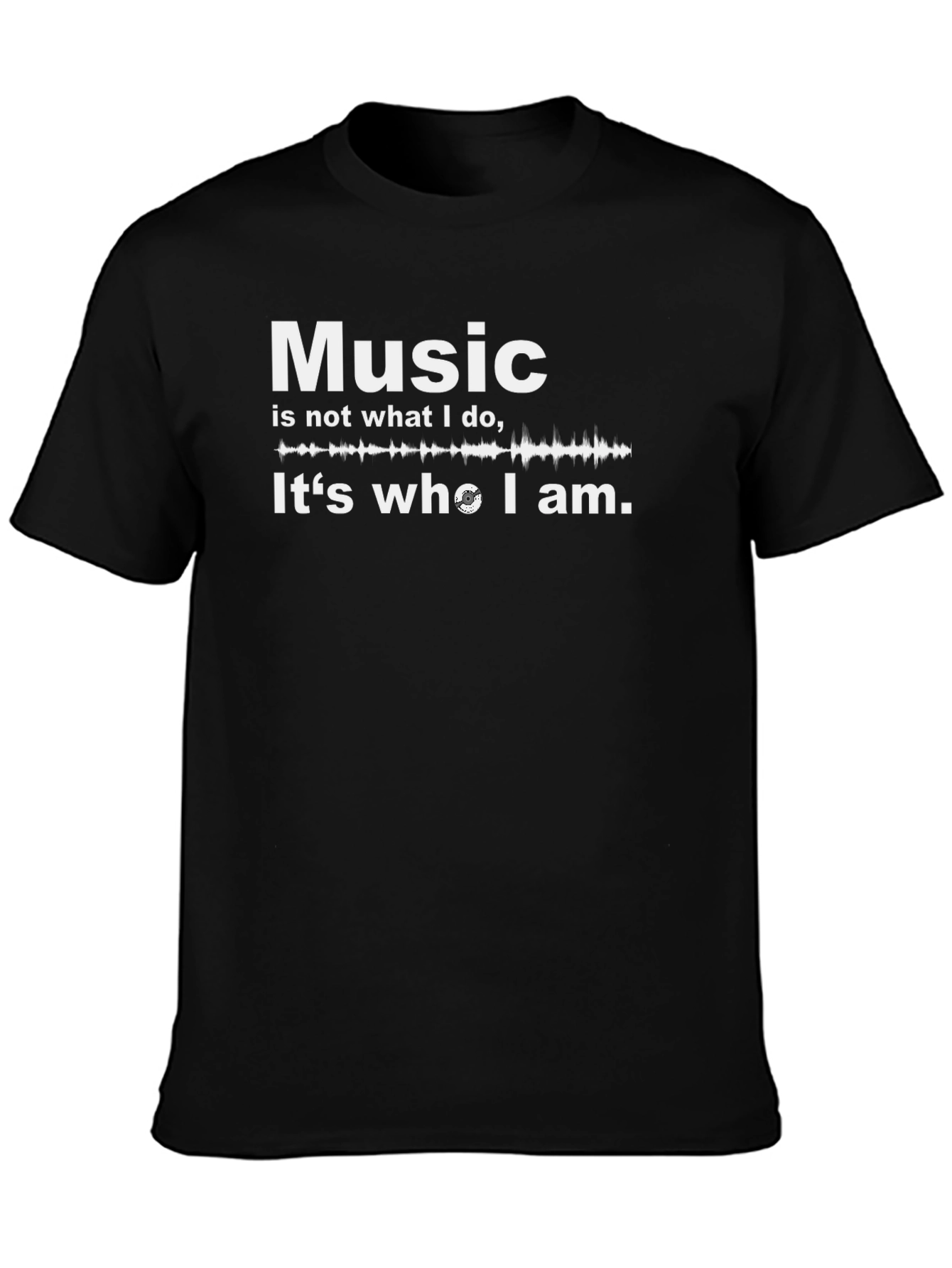 Music Is Who I Am Black Graphic Tee