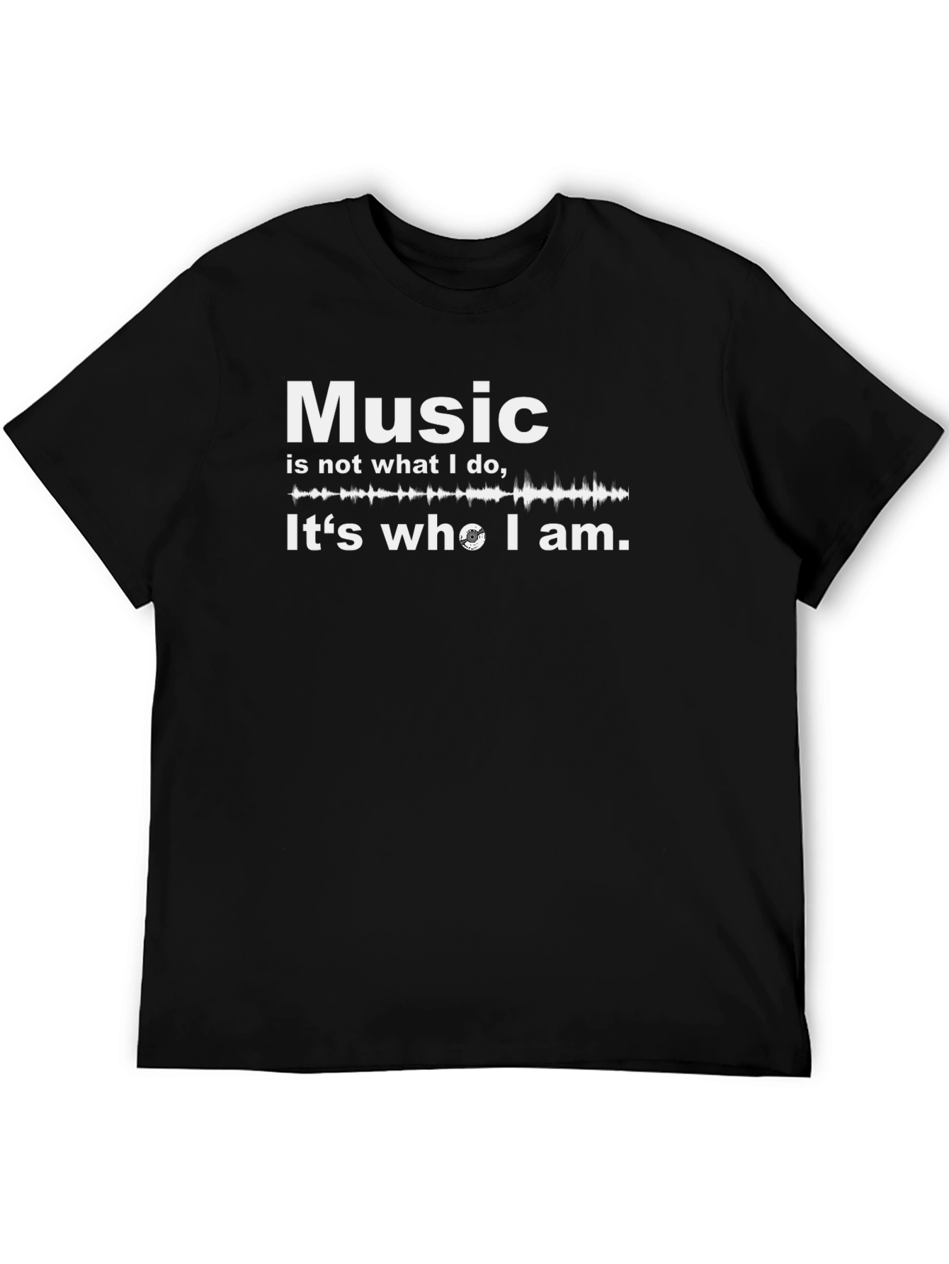 Music Is Who I Am Black Graphic Tee