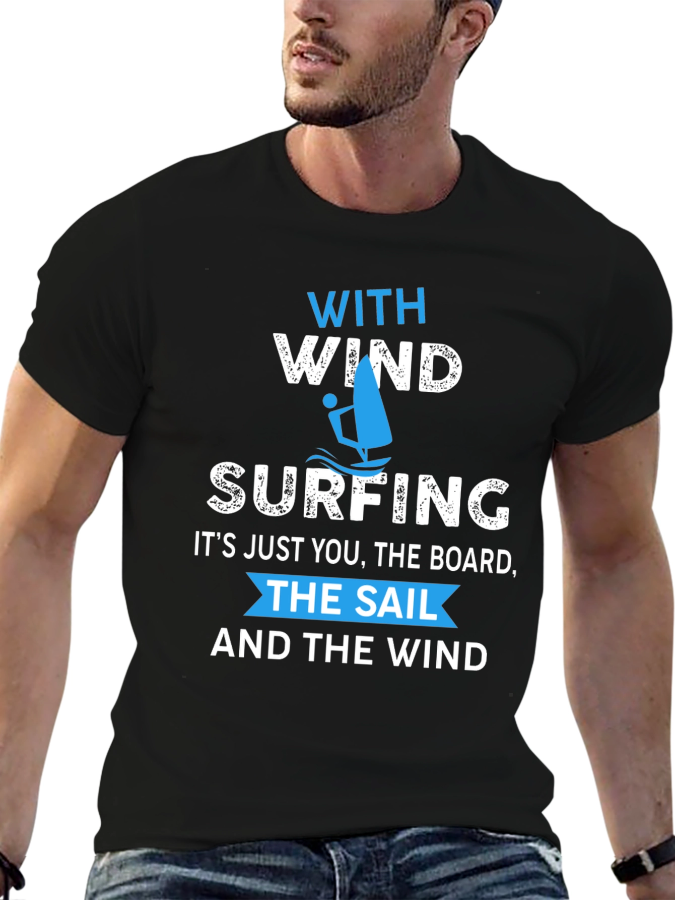 Windsurfing T-Shirt: With Wind & Waves Graphic Tee