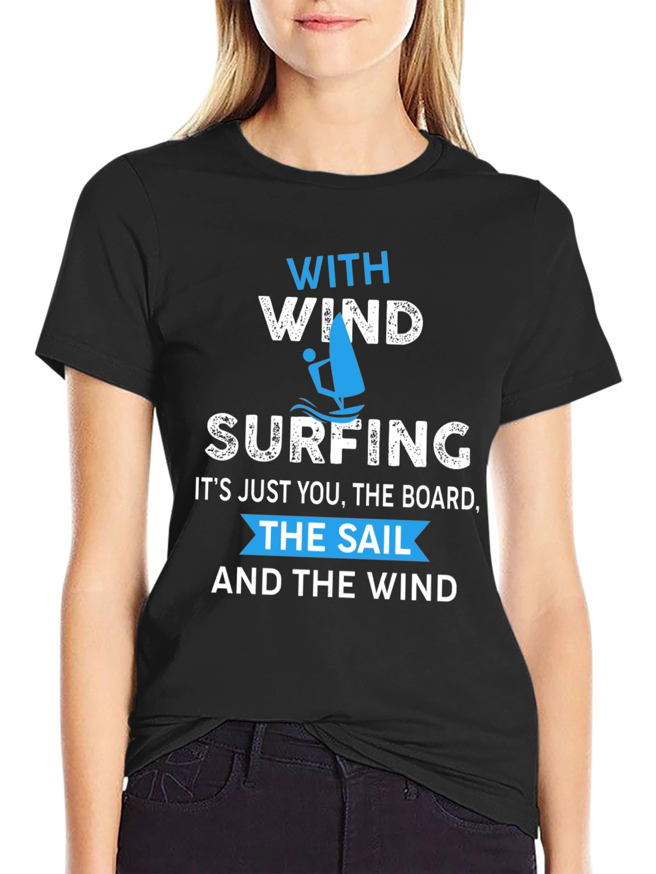 Windsurfing T-Shirt: With Wind & Waves Graphic Tee