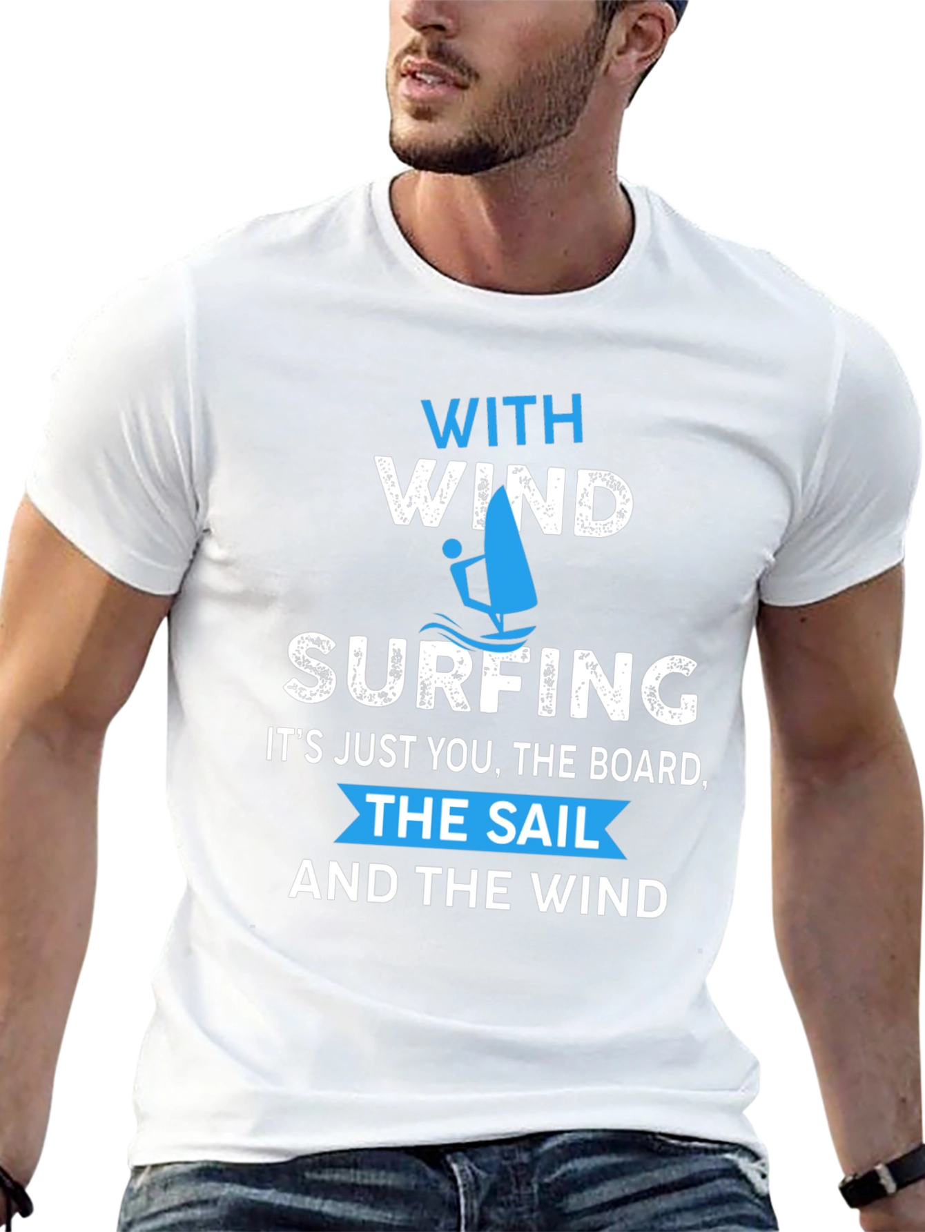 Windsurfing T-Shirt: With Wind & Waves Graphic Tee