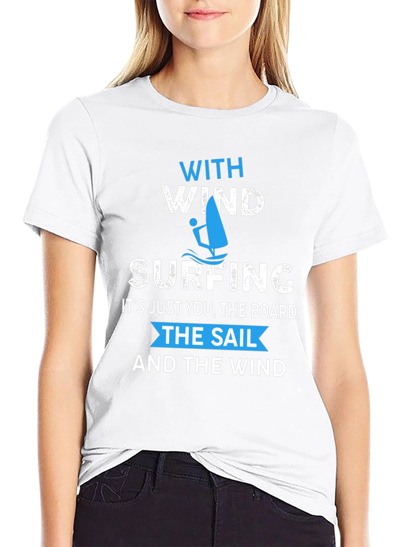 Windsurfing T-Shirt: With Wind & Waves Graphic Tee