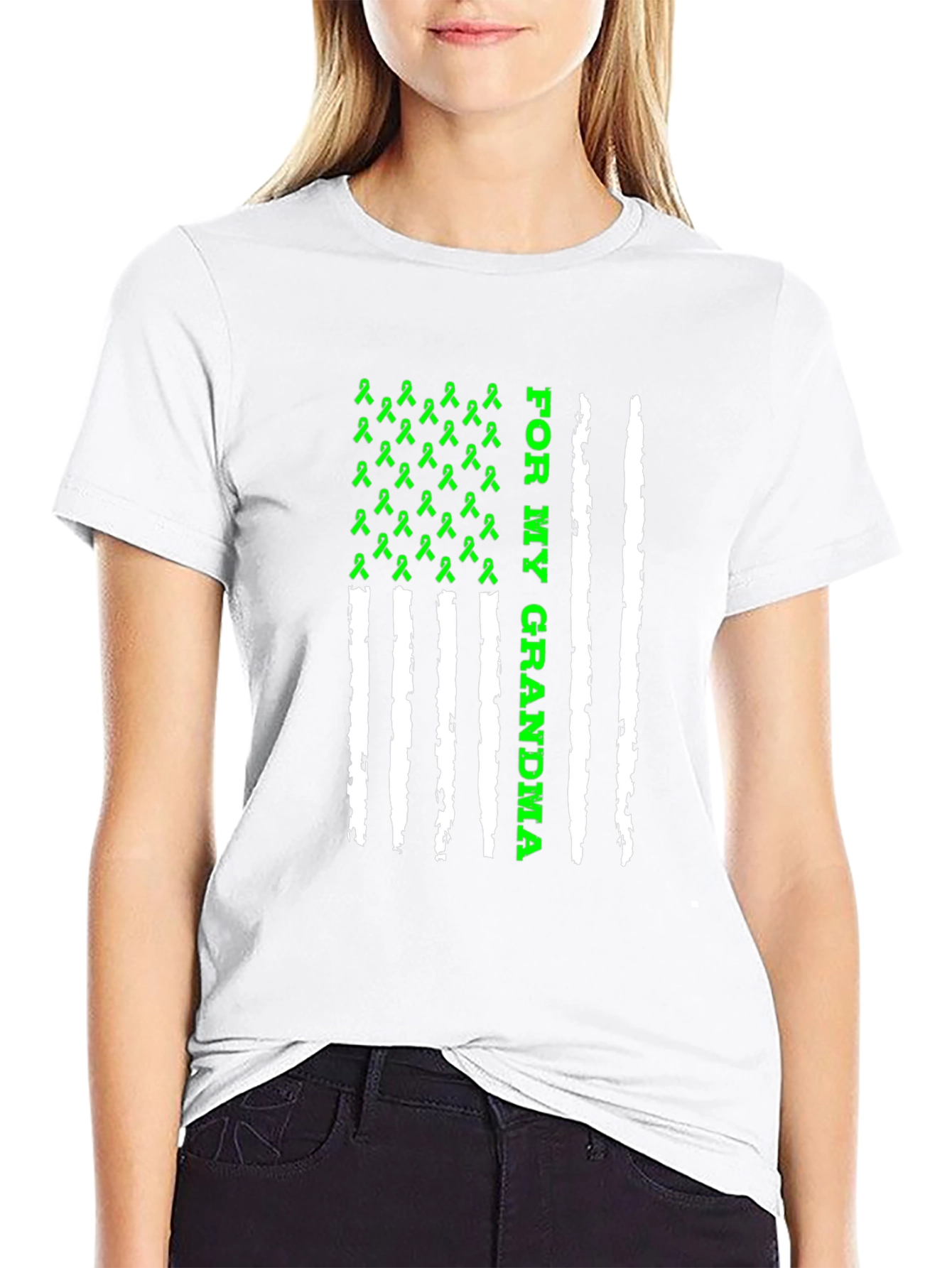 For My Grandma Awareness Ribbon Graphic Tee