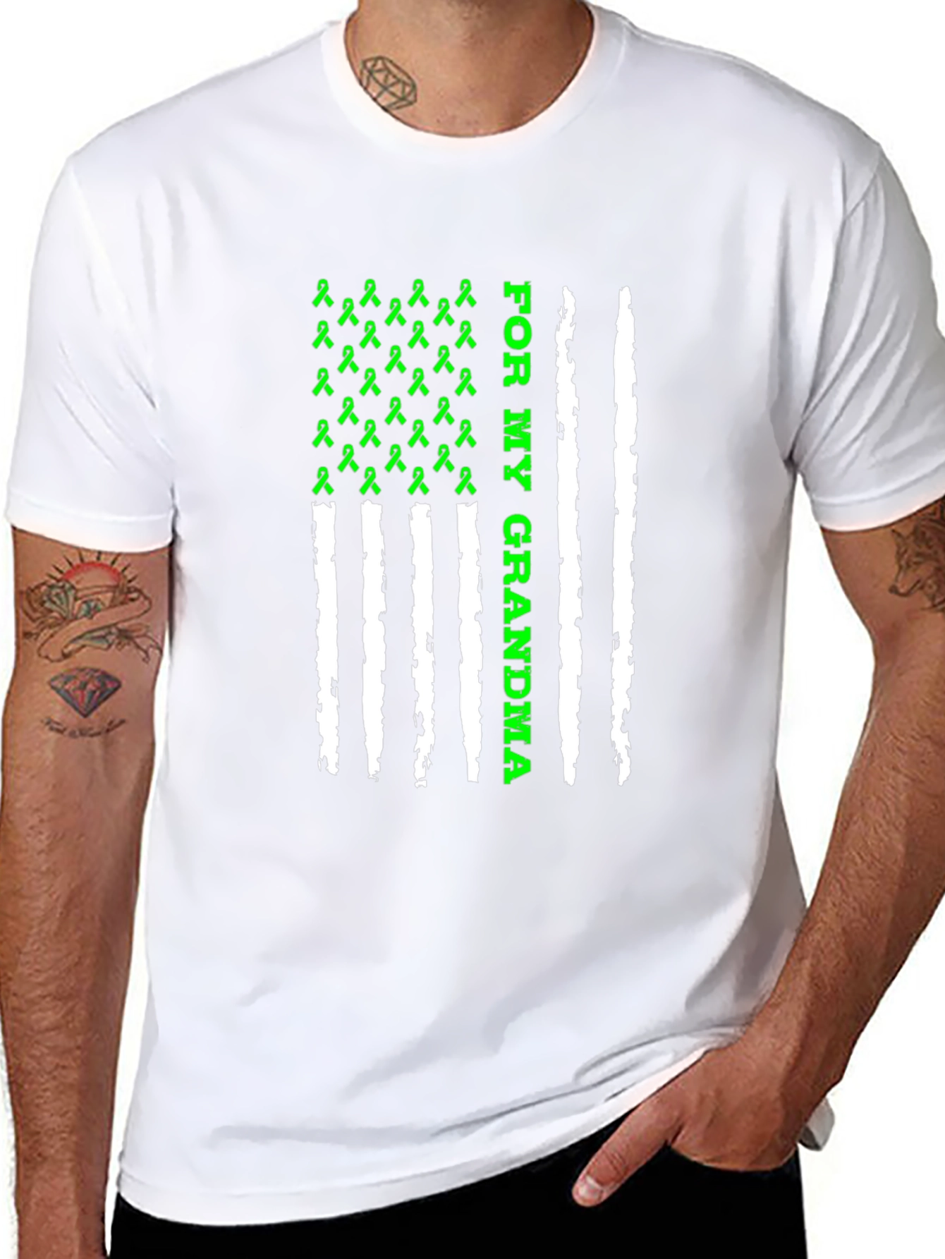 For My Grandma Awareness Ribbon Graphic Tee