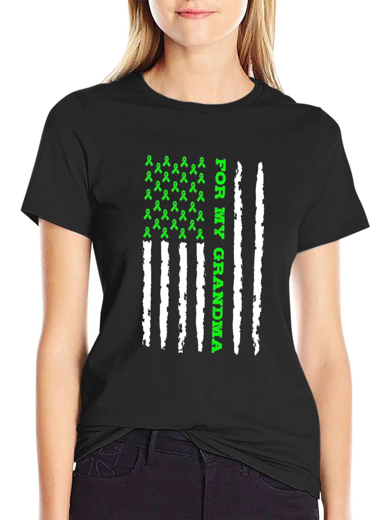For My Grandma Awareness Ribbon Graphic Tee