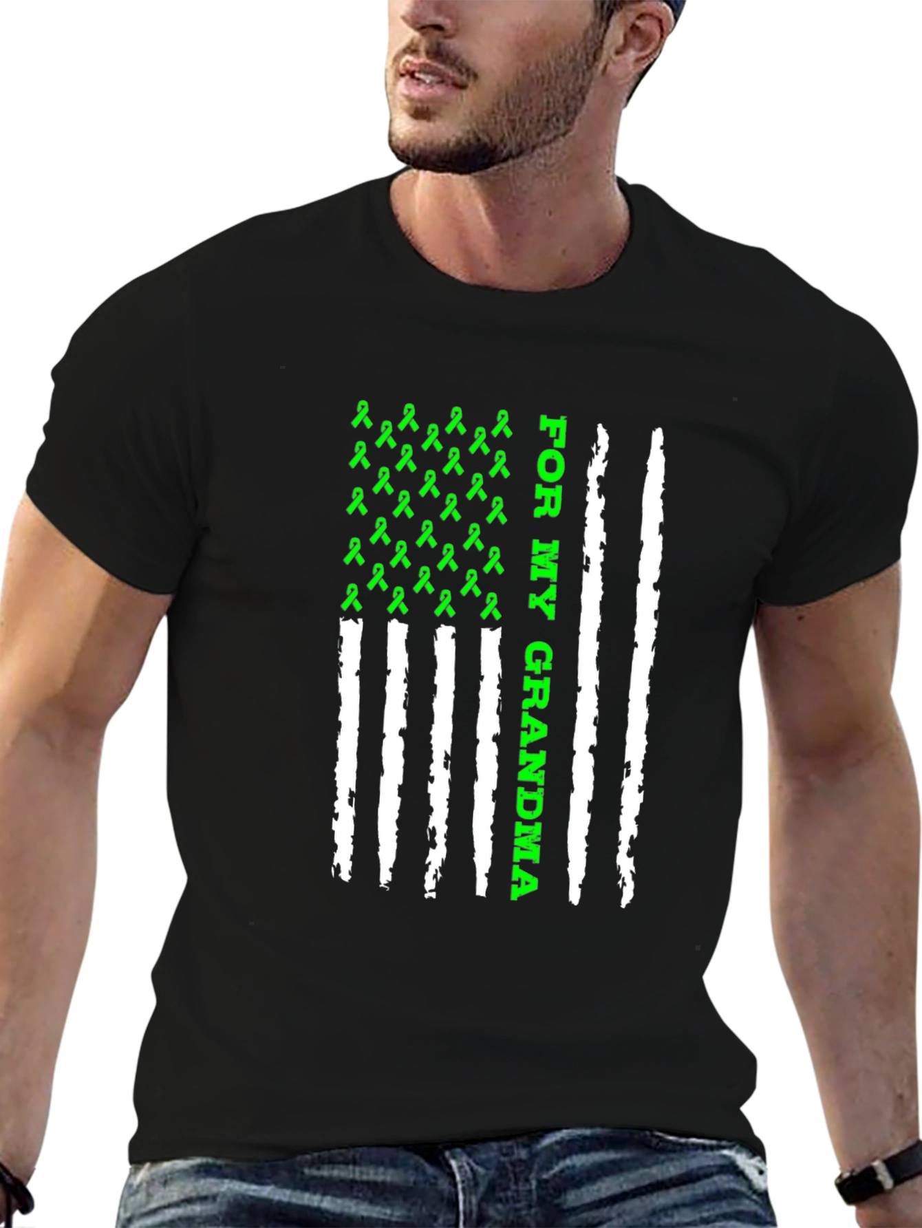 For My Grandma Awareness Ribbon Graphic Tee
