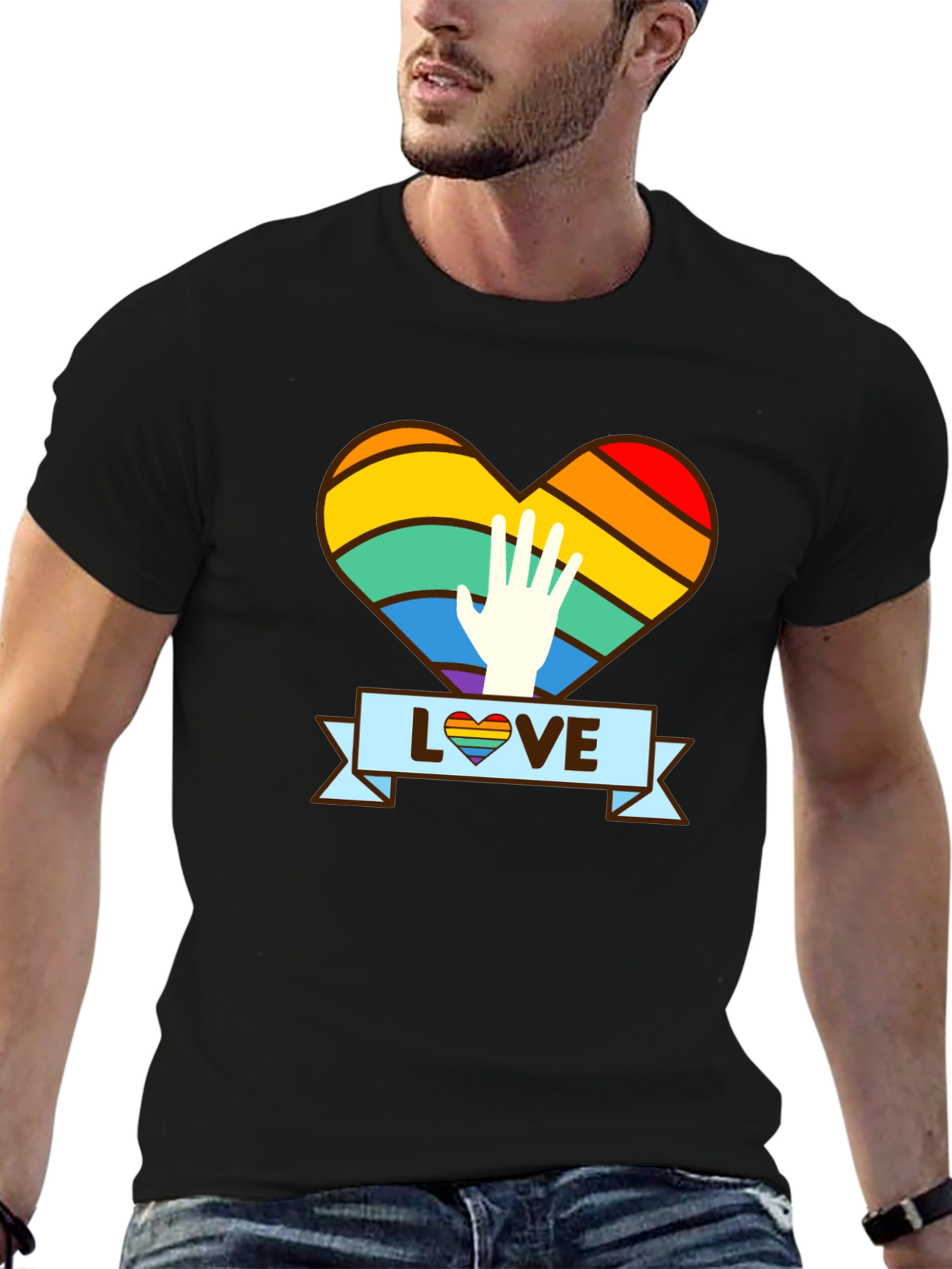LGBTQ+ Pride Love Rainbow Heart T-Shirt