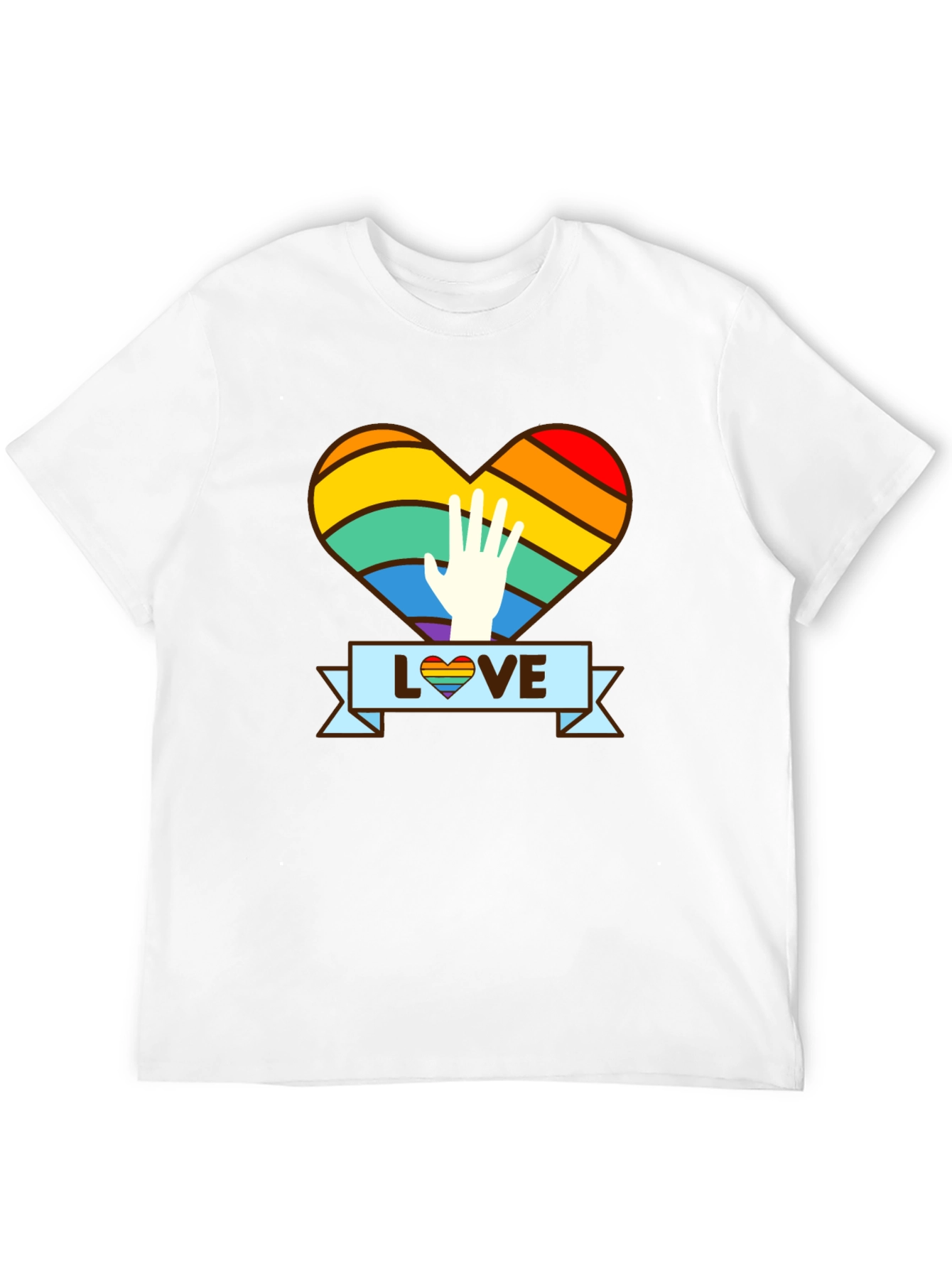 LGBTQ+ Pride Love Rainbow Heart T-Shirt