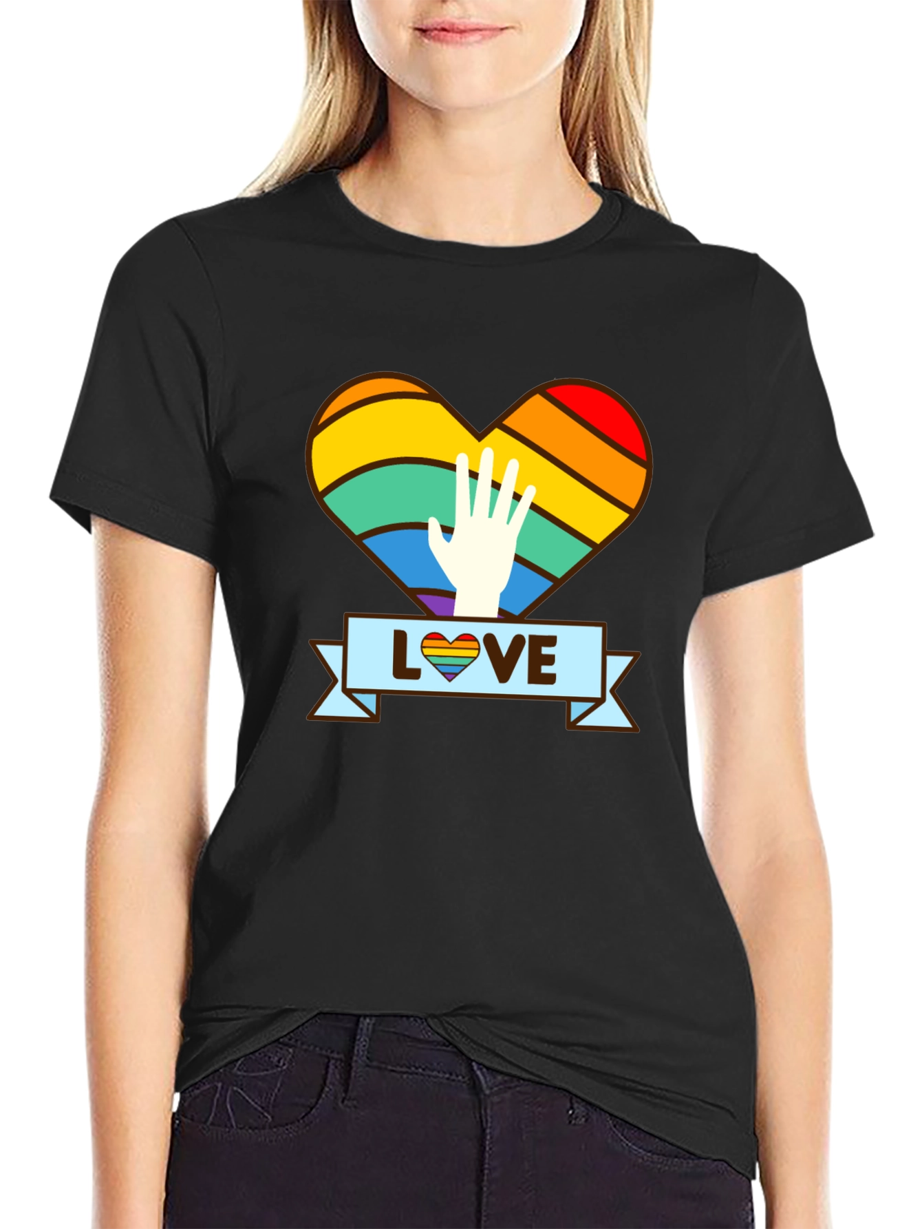 LGBTQ+ Pride Love Rainbow Heart T-Shirt
