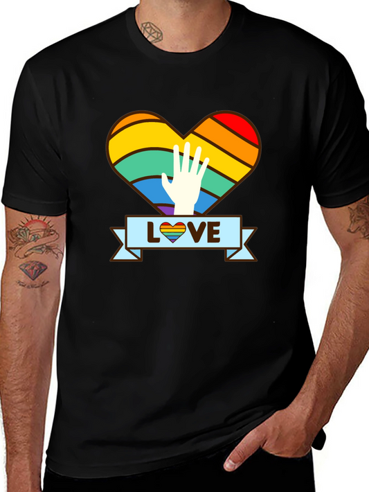 LGBTQ+ Pride Love Rainbow Heart T-Shirt