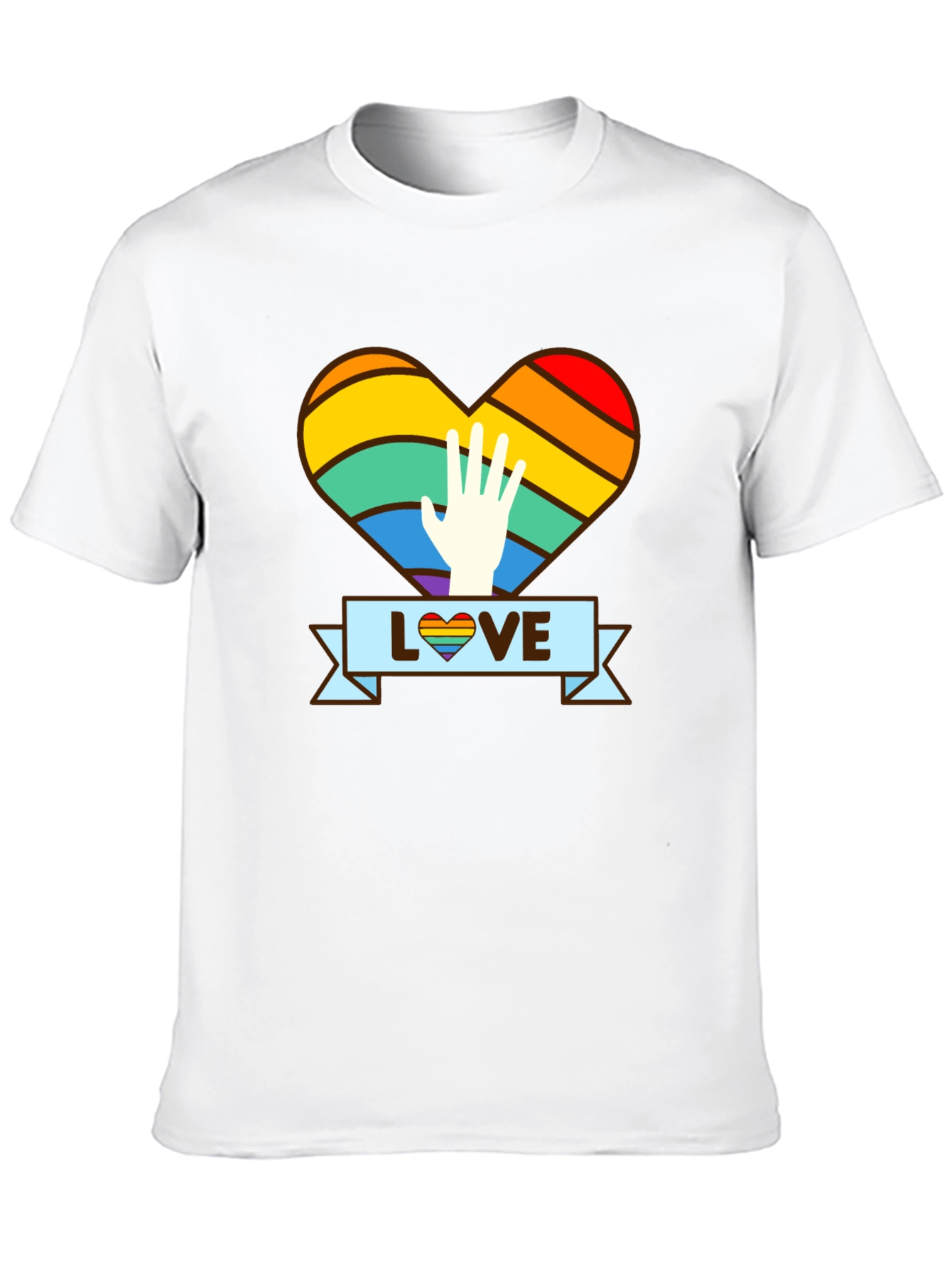 LGBTQ+ Pride Love Rainbow Heart T-Shirt