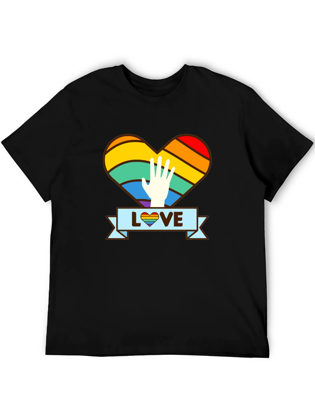 LGBTQ+ Pride Love Rainbow Heart T-Shirt