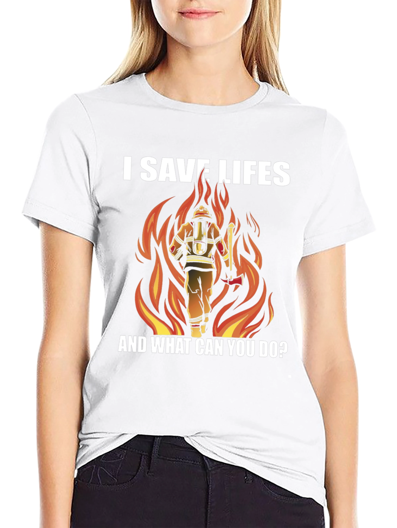 I Save Lives Firefighter Graphic Tee