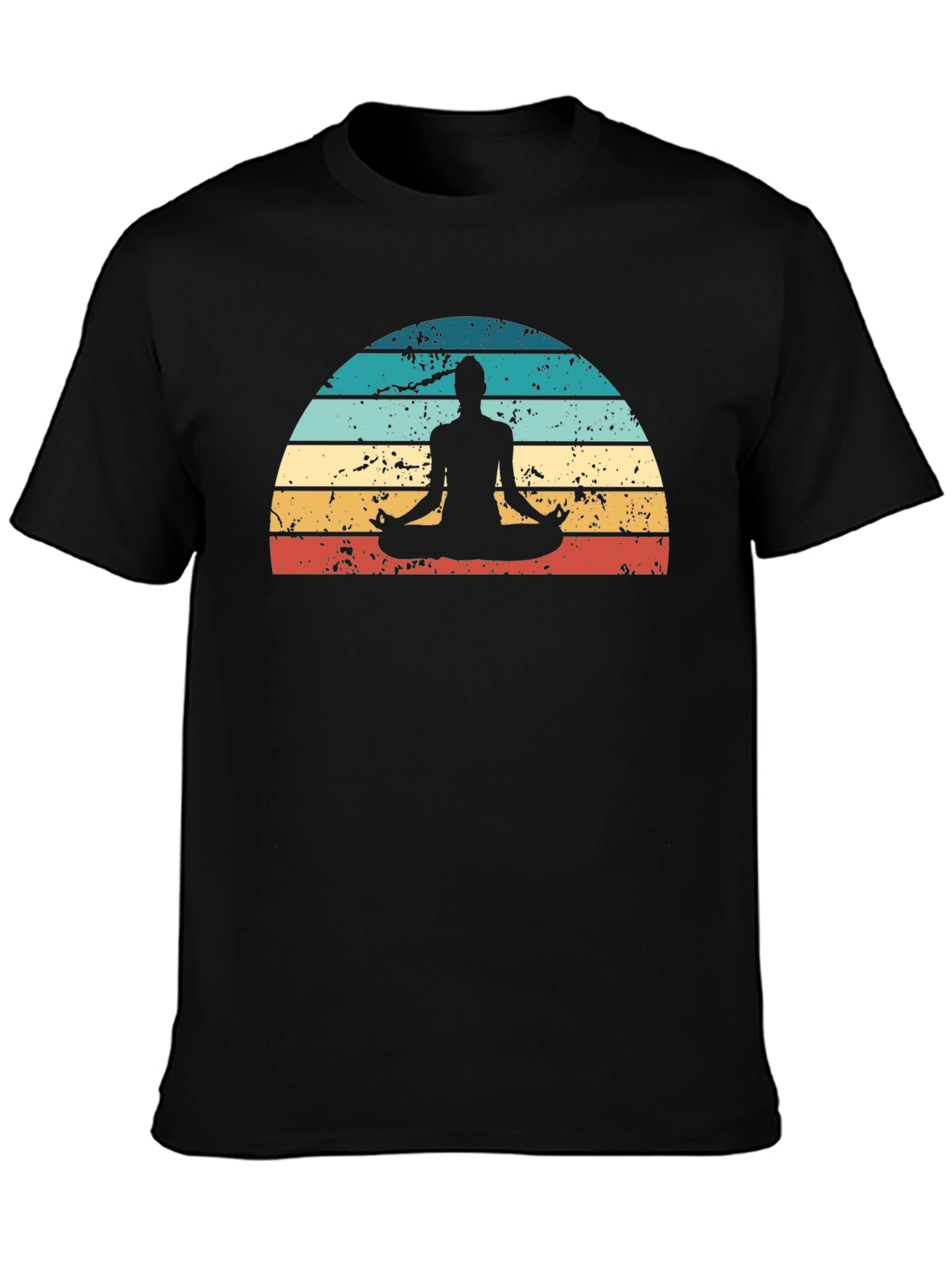 Retro Sunset Yoga Meditation T-Shirt