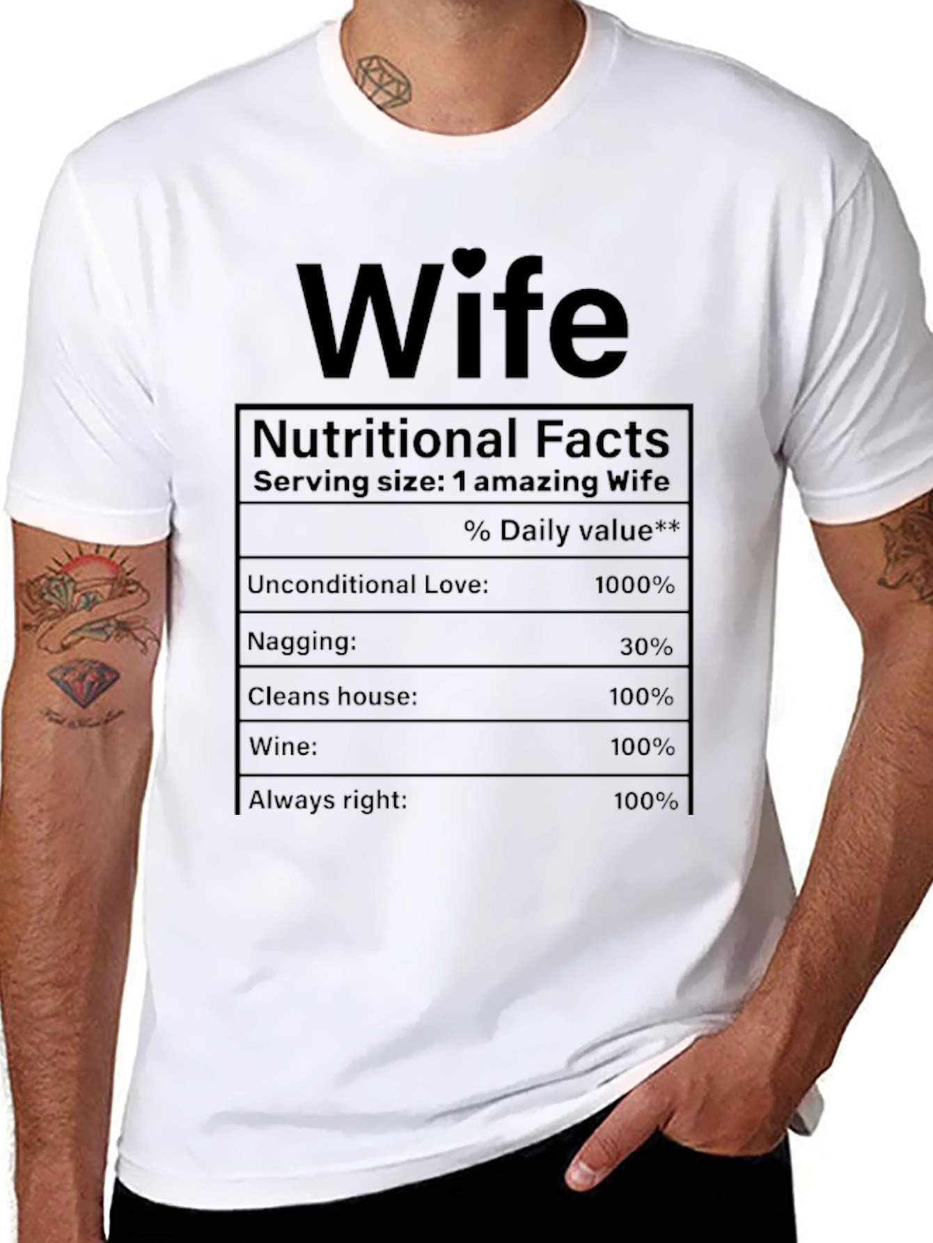 Funny Wife Nutritional Facts T-Shirt